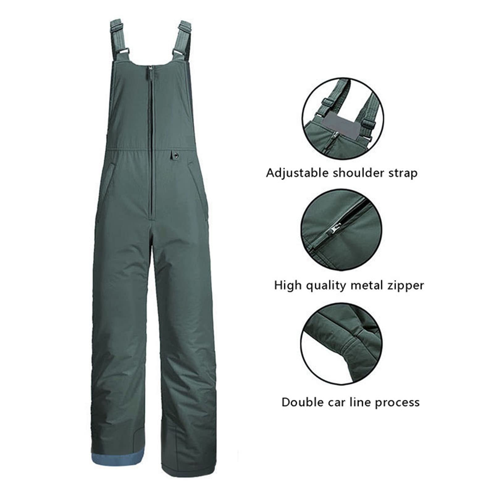 **LisenraIn Women's Waterproof Insulated Snow Bibs - Adjustable Strap, One-Piece Snowboard Overalls with Pockets for Skiing & Winter Sports**