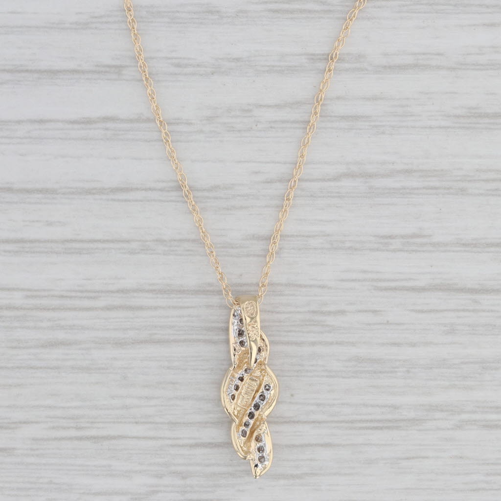 0.15ctw Diamond Drop Pendant Necklace - 14k Yellow Gold 18