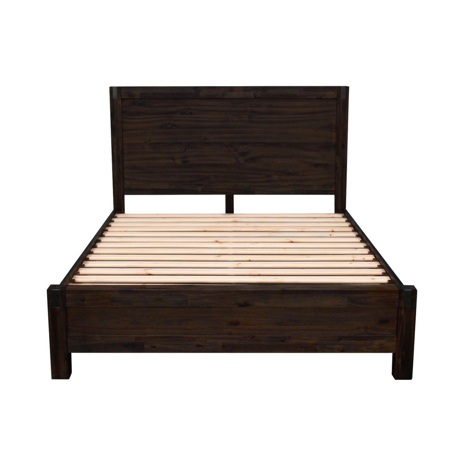 Luxe Nowra Queen Size Solid Wood Acacia Bed Frame in Chocolate - Modern & Durable Bedroom Furniture for Home Decor & Relaxation
