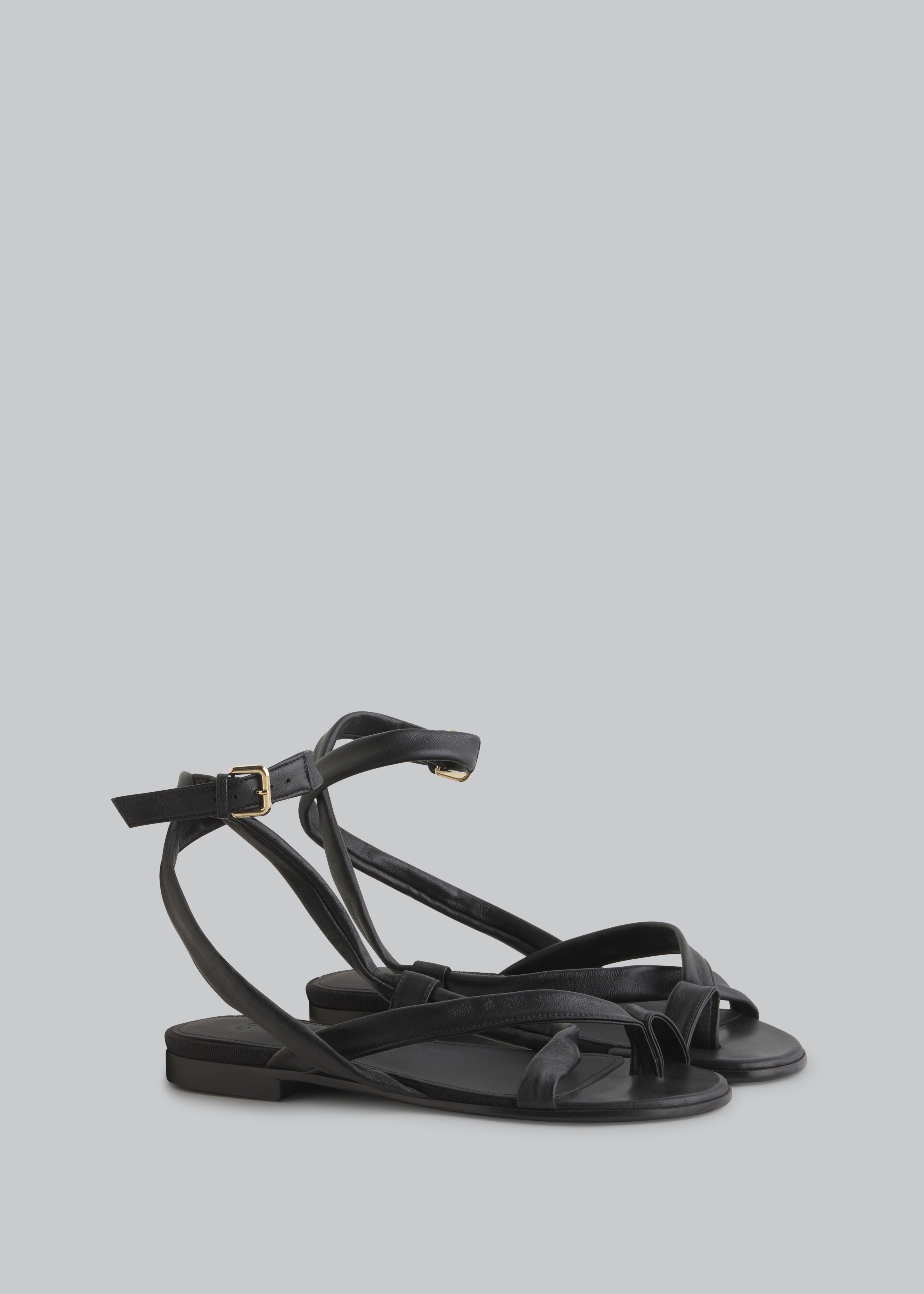 Black Stretch Leather Toe Strap Sandals - Comfortable Women's Summer Slide Sandals for Beach, Pool & Casual Outings