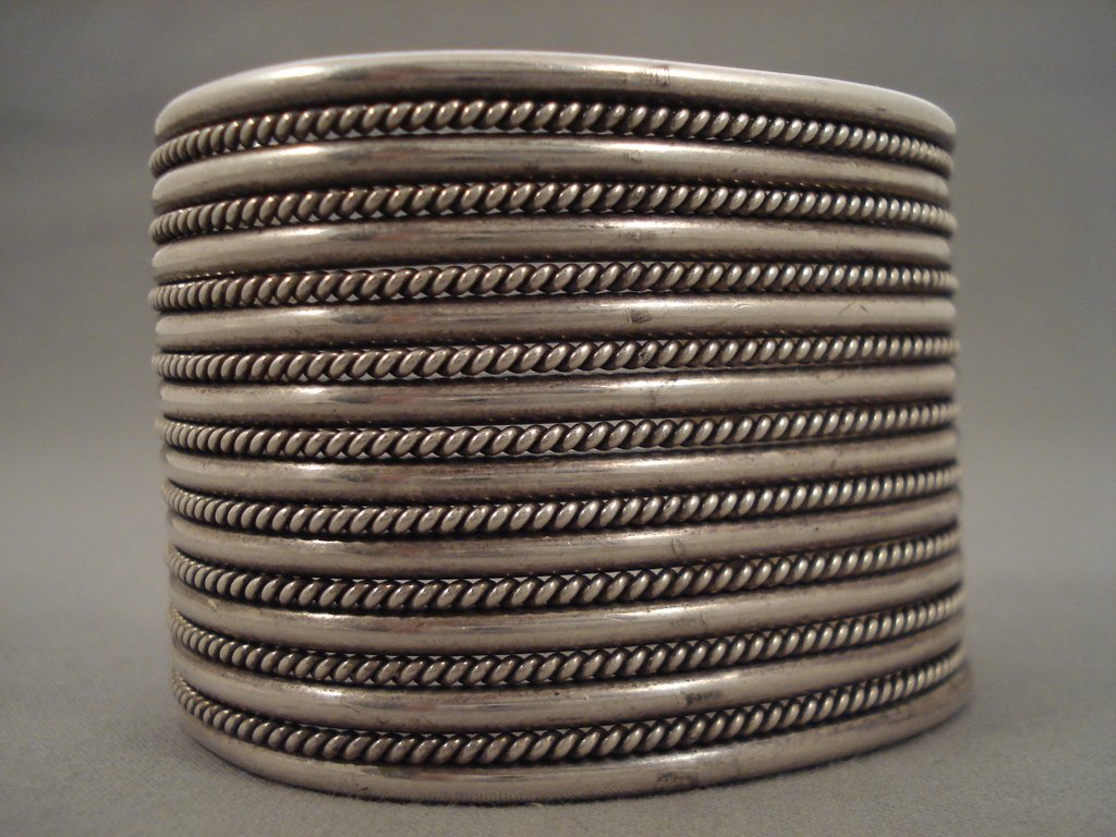 Vintage Navajo Native American Silver Shank Bracelet - 10 Story Tall Handmade Jewelry for Women, Boho Fashion Accessory, Perfect for Festivals & Special Occasions