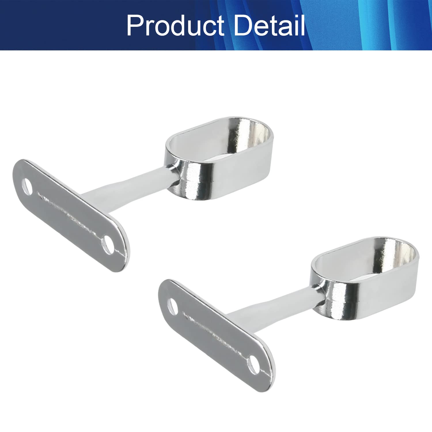 Heavy Duty Closet Rod Flange Holder - 4PCS Ceiling Wardrobe Bracket for Closet Pole & Shower Curtain Rod (16x30mm) - Perfect for Bedroom Storage, Walk-in Closets & Bathroom Organization