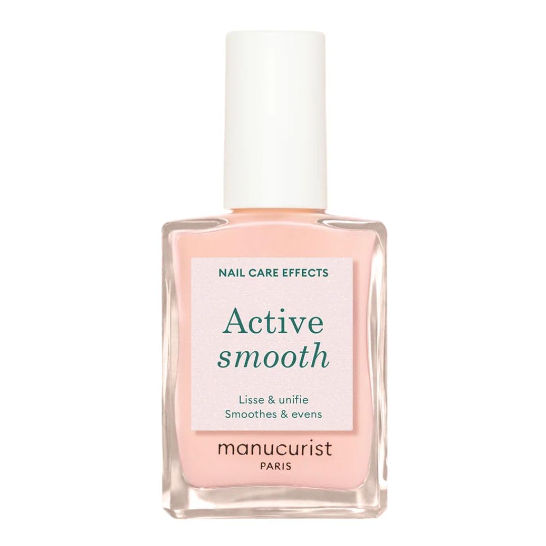 Manucurist Active Smooth™ 2-in-1 Nude Nail Polish - Strengthener & Growth Treatment, Ridge Filler & Nail Concealer - No UV Lamp Required - Natural Nail Care Solution for Healthy, Beautiful Nails - Perfect for Everyday Wear, French Manicures & Professional Salon Results