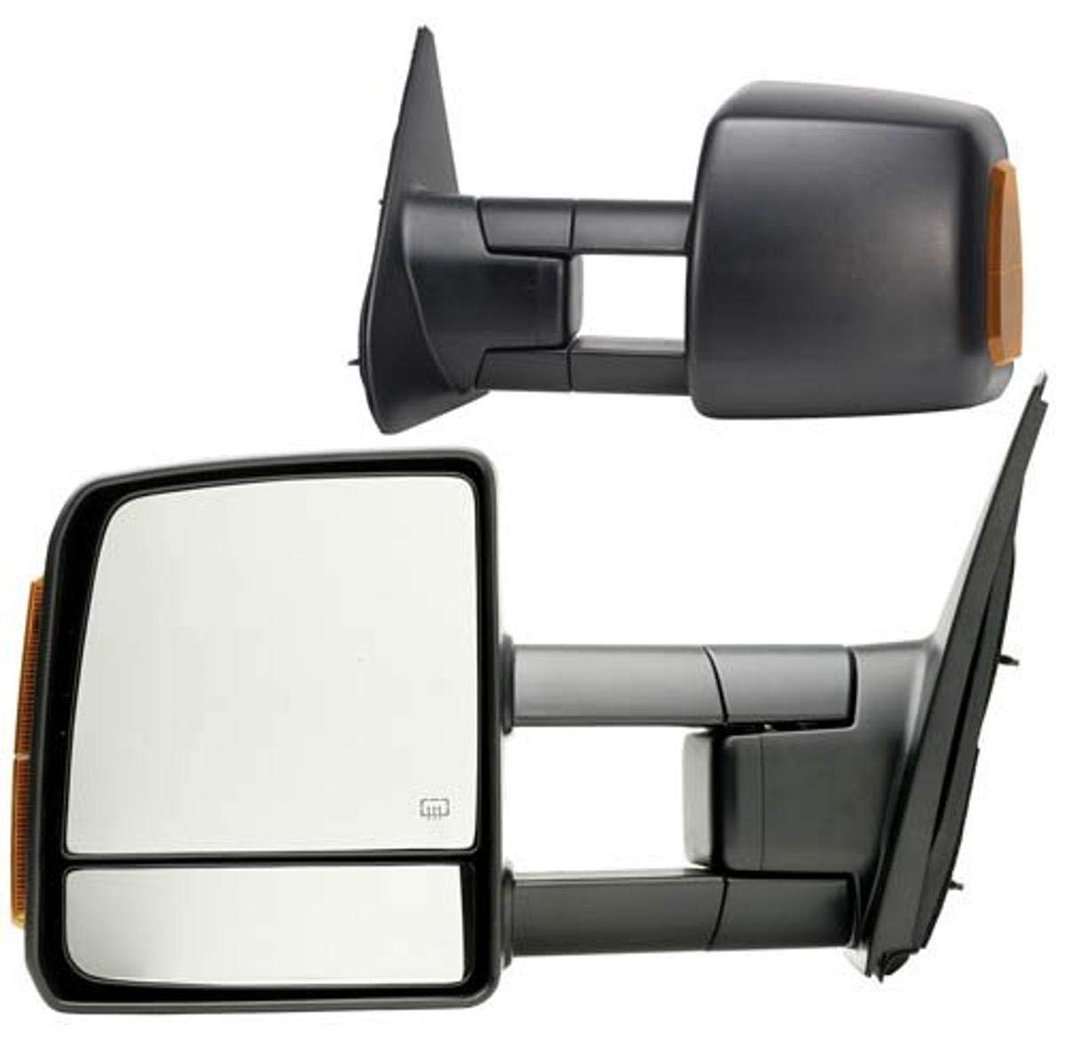 Fit System 70103-04T Extendable Towing Mirror Pair for Toyota Tundra & Sequoia - Textured Black with Turn Signal, Running Lights & Foldaway Design - Perfect for Towing Trailers, Boats & Heavy Loads