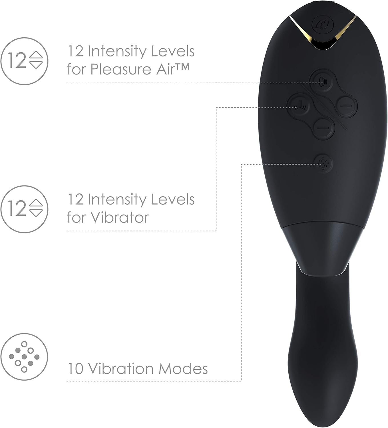 Womanizer InsideOut Clitoral & G-Spot Vibrator - 12 Intensity Levels Rabbit Vibrator for Women | Rechargeable Adult Sex Toy with Suction Technology | Perfect for Solo Play & Couples Intimacy | Black Pleasure Massager