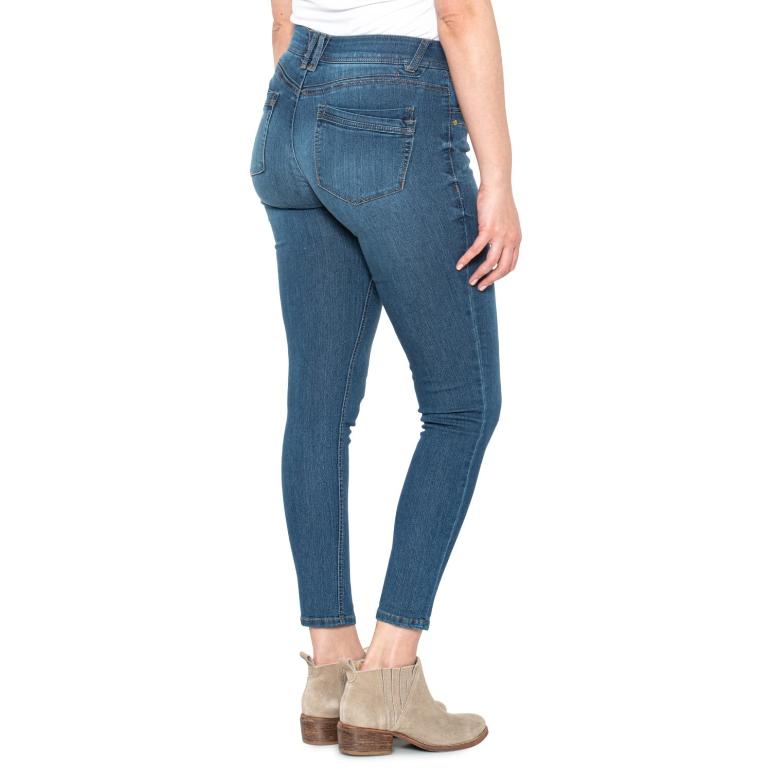 Democracy Women's Ab Solution Straight Leg Jeans - High Waist Slimming Tummy Control Pants for Casual Wear & Everyday Outfits