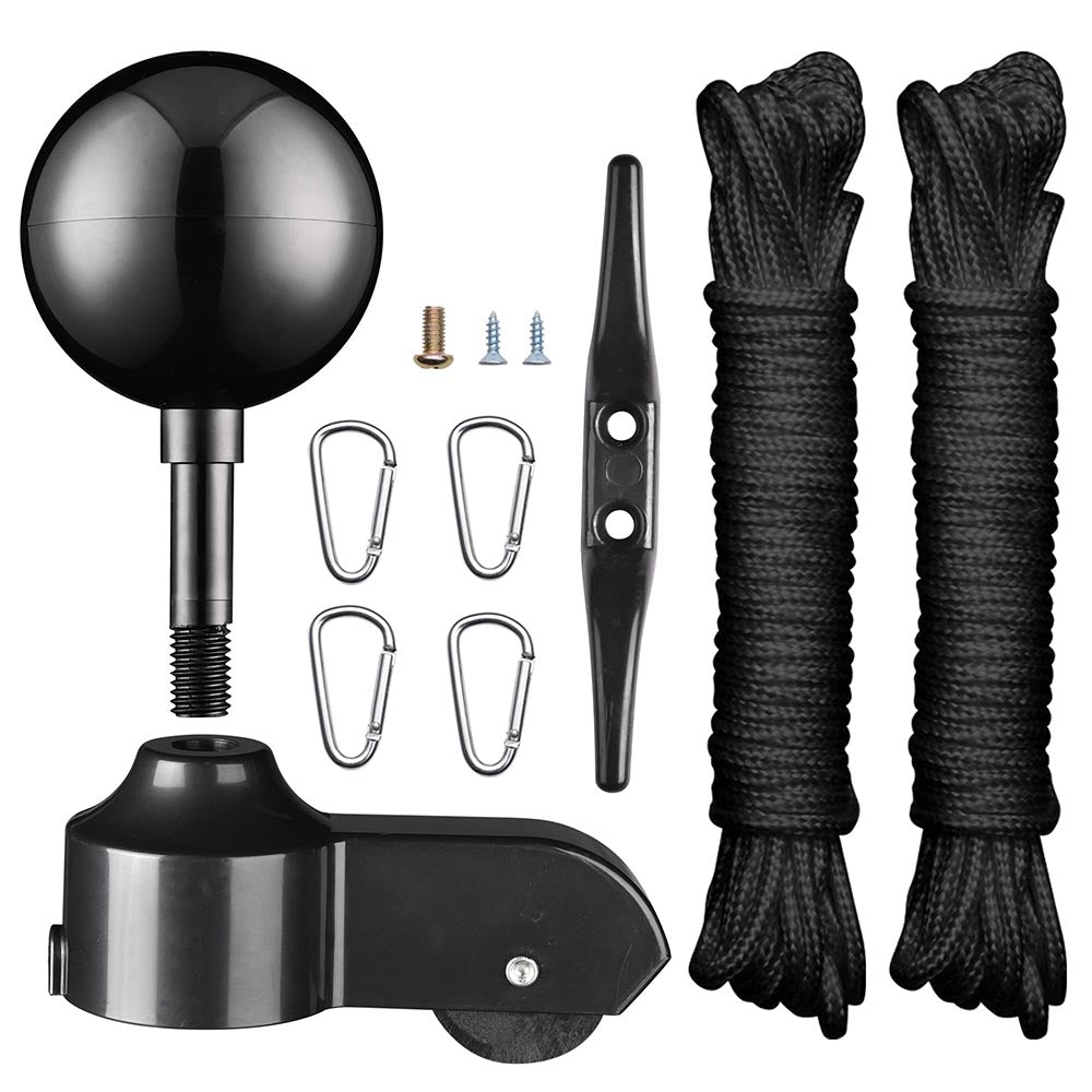 TheLAShop Heavy Duty Flagpole Truck Pulley Cleat Hardware Kit - Ball & Eagle Options for Flag Display, Boat Rigging, and Outdoor Decor