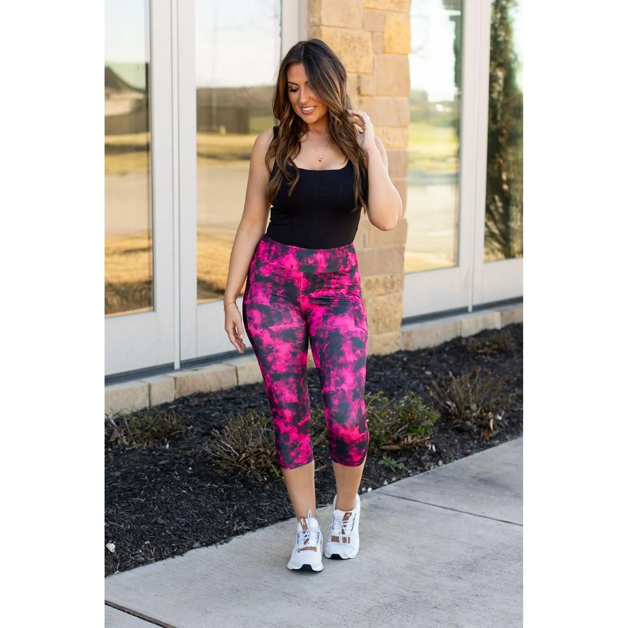 PREORDER: Women's High-Waisted Capri Yoga Leggings with Side Pockets - 9 Color Options for Workout, Running & Casual Wear