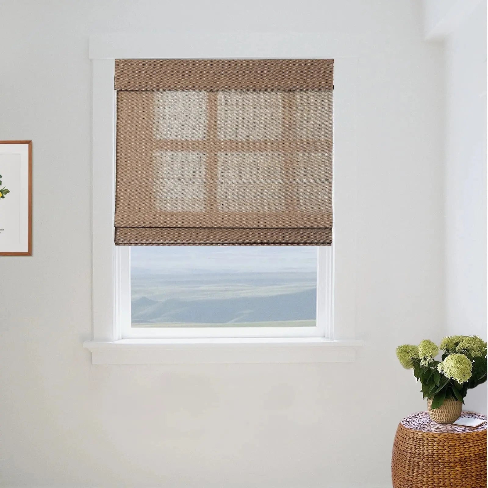 Natural Woven Bamboo Window Shade - Handmade Teak Wood Blinds for Privacy & Sun Protection - Perfect for Living Room, Bedroom, and Patio Decor