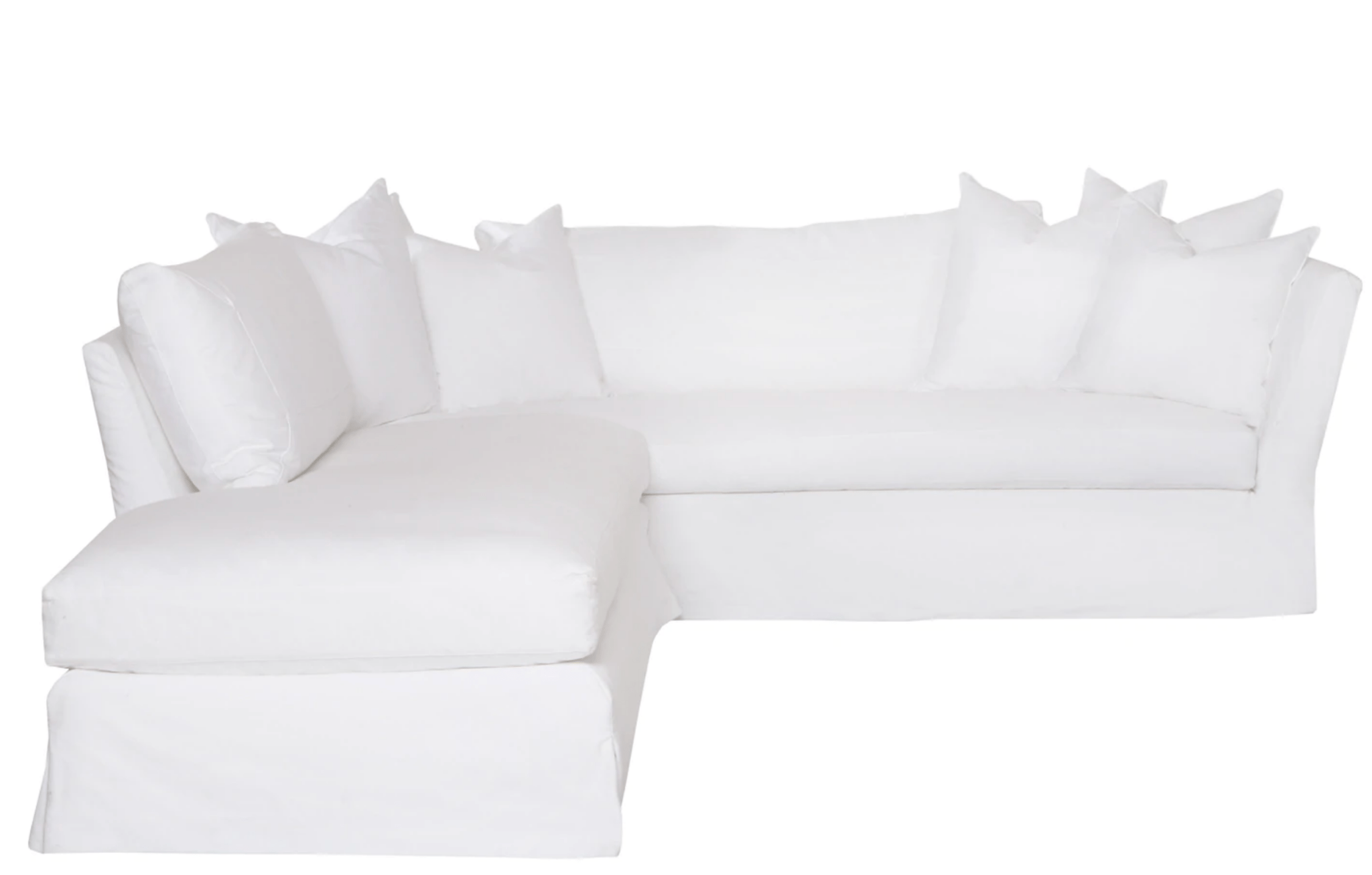 St. Bart's Slipcovered 100x72 Inch Sectional Sofa with LAF Lounge Bumper - Modern L-Shaped Couch for Living Room, Family Room & Home Theater Comfort