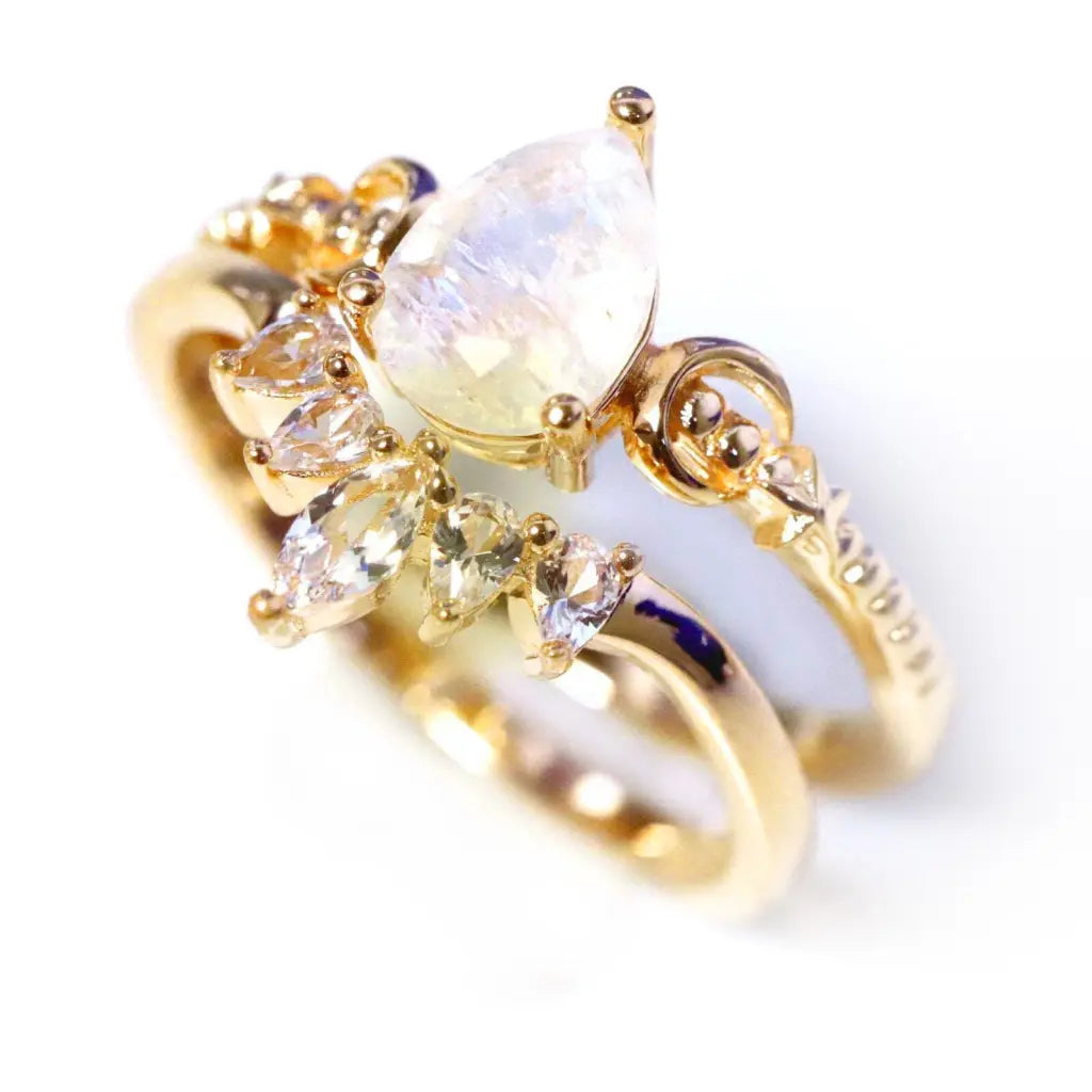 Chloe Gold Ring Set for Women - Elegant Stackable Rings for Daily Wear, Gift Giving & Special Occasions