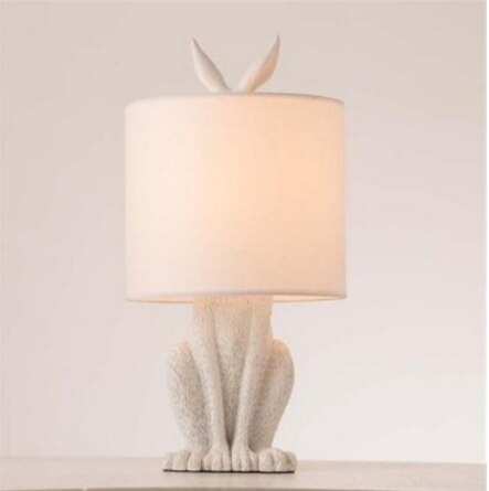Masked Rabbit Resin Table Lamp - Cute Nightstand Light for Bedroom, Living Room & Office Decor - Perfect Gift for Home Lighting