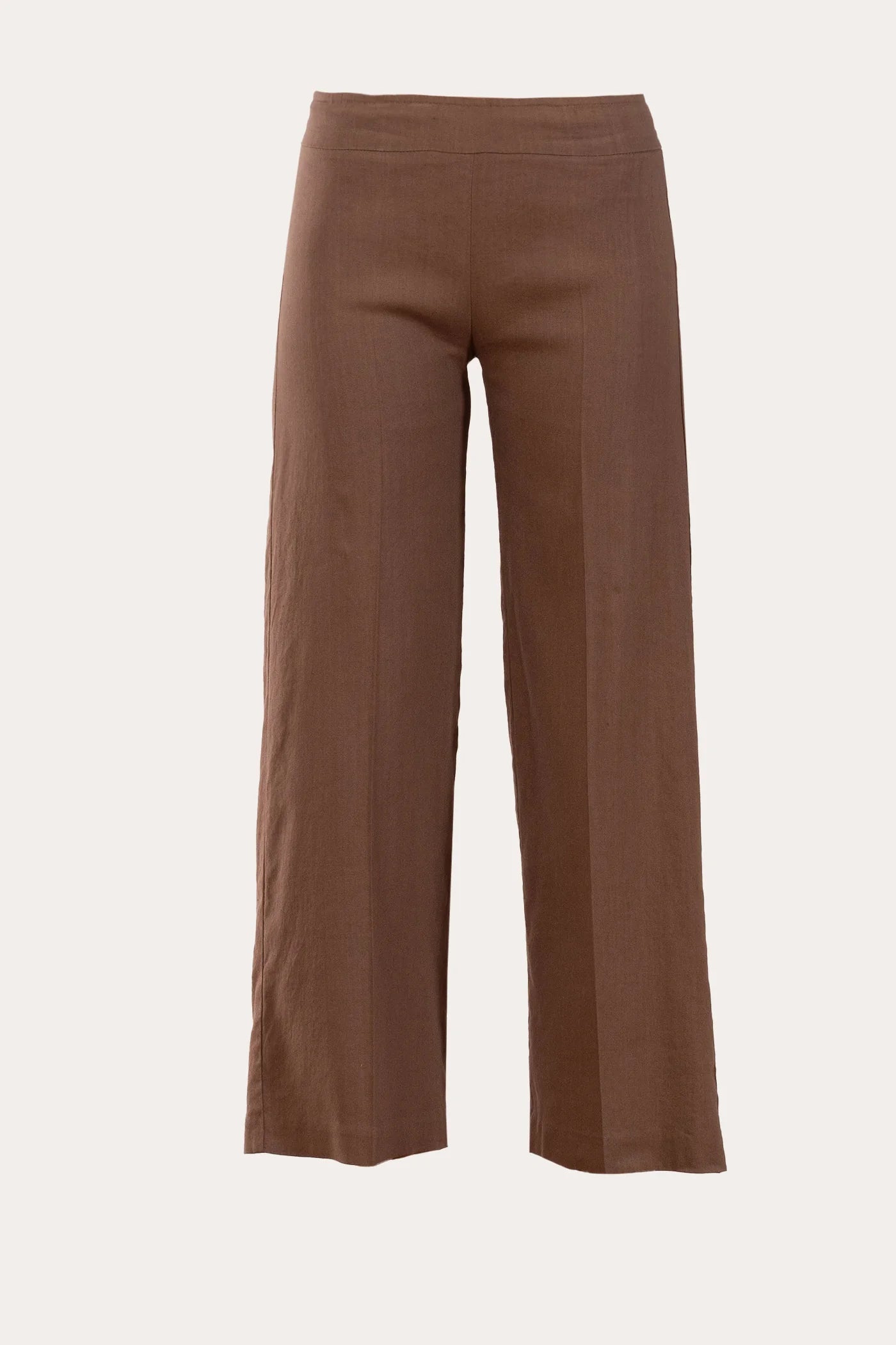 Alex Linen Pants for Women - Comfortable Casual Wide Leg Trousers in Cognac Brown - Perfect for Summer, Beach, and Office Wear