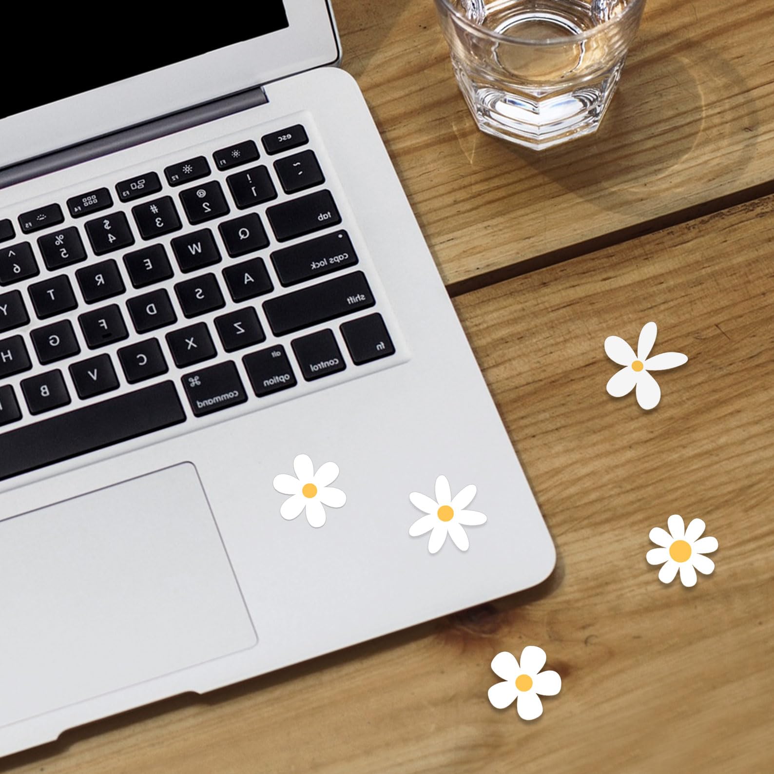 70-Piece Little Daisies Sticker Set - Cute Flower Vinyl Stickers for Laptop, Water Bottle, Phone & DIY Crafts (1 Inch, White) - Perfect for Scrapbooking, Journaling & Personalizing Accessories