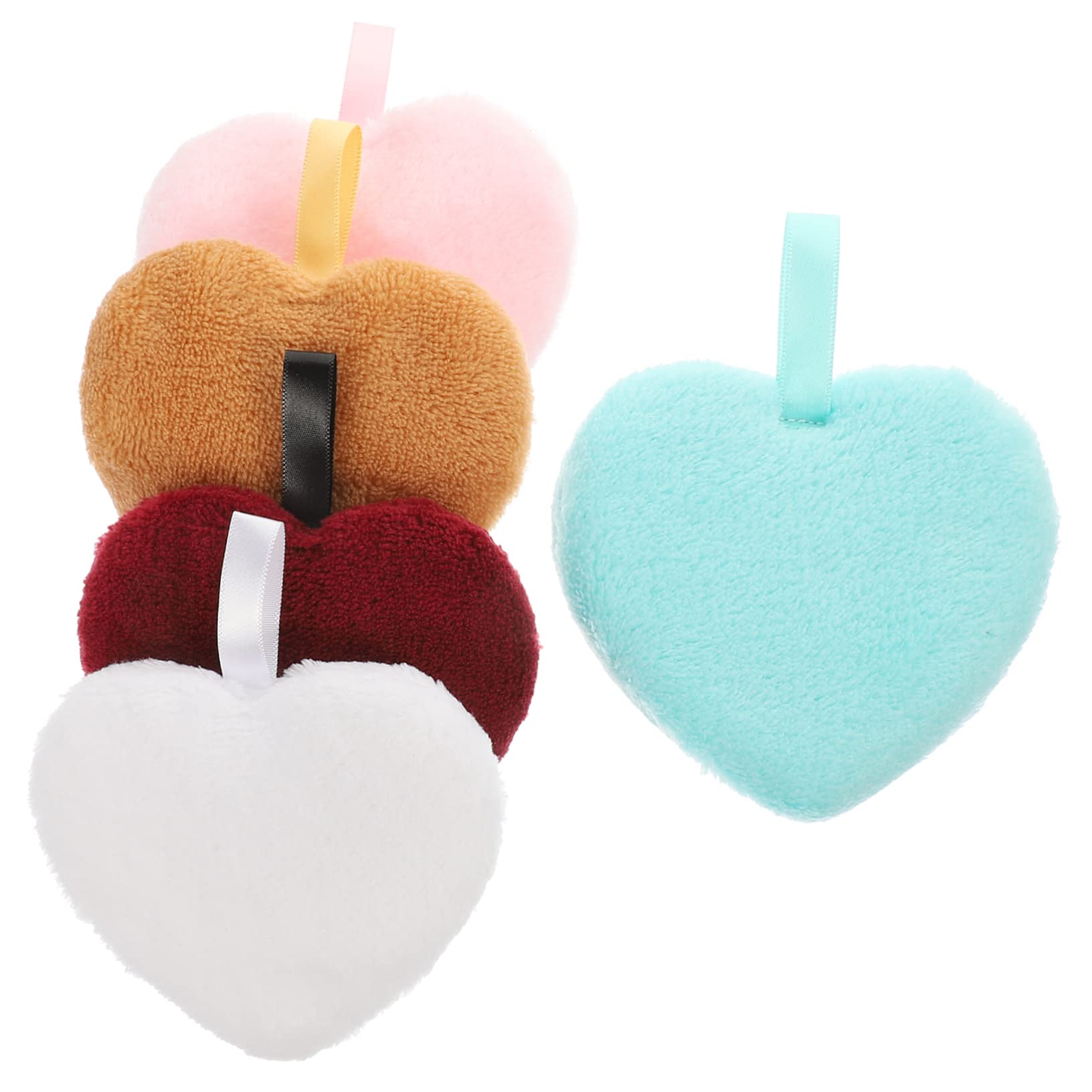 FOMIYES Heart Shaped Cotton Pads for Face Cleaning - 5pcs Soft Makeup Remover Pads, Gentle Eye Makeup Remover & Skin Care Tools | Perfect for Daily Makeup Removal, Skincare Routine & Travel Essentials