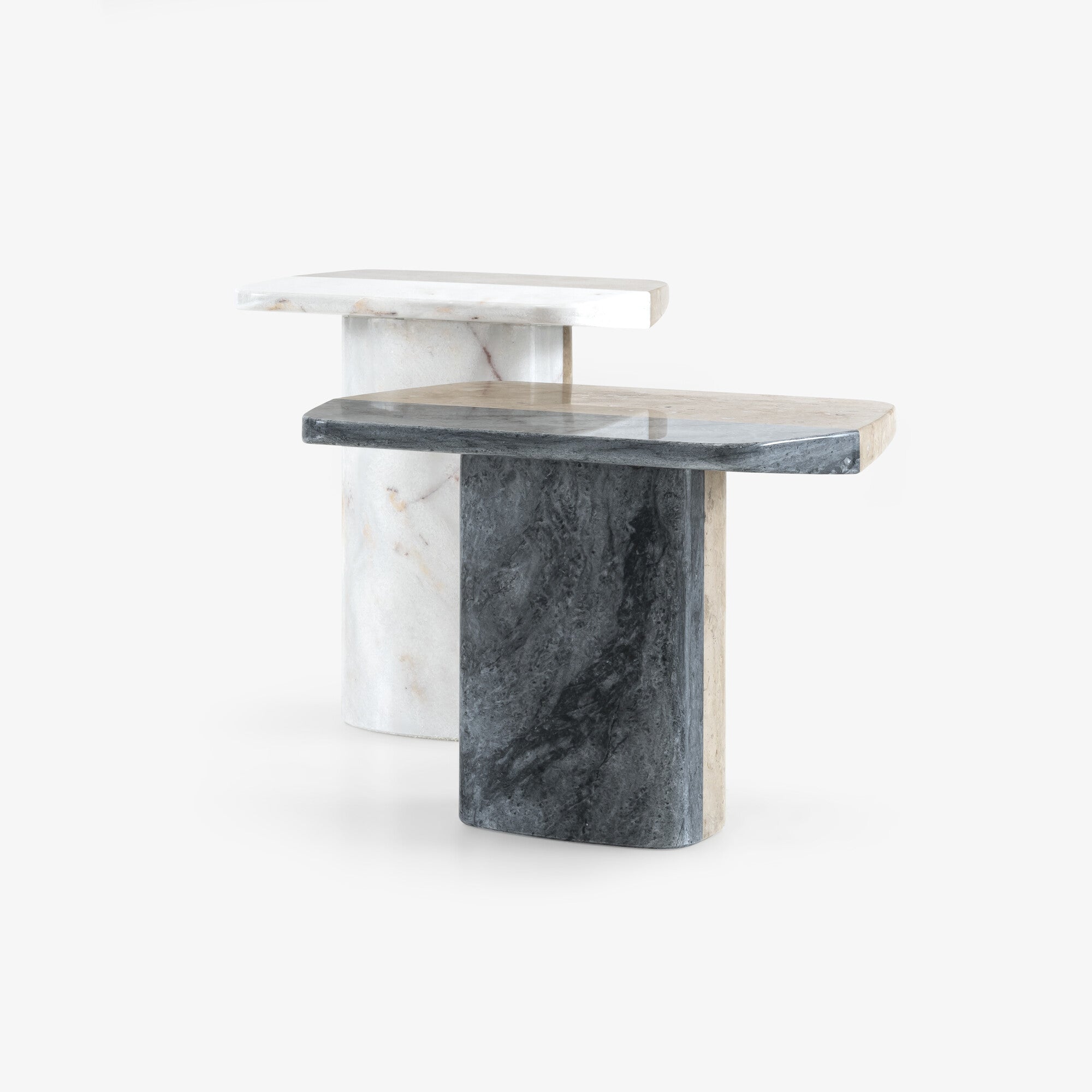 Modern Biscotto Pedestal Table - Low Height Dining Table, Kitchen Island, or Entryway Accent - Perfect for Small Spaces & Stylish Home Decor