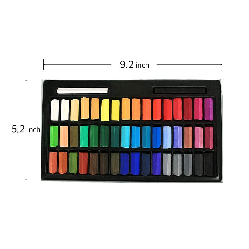 HASHI Soft Chalk Pastels Set - 48 Vibrant Colors with Holder | Professional Drawing & Sketching Supplies for Artists, Students & DIY Crafts