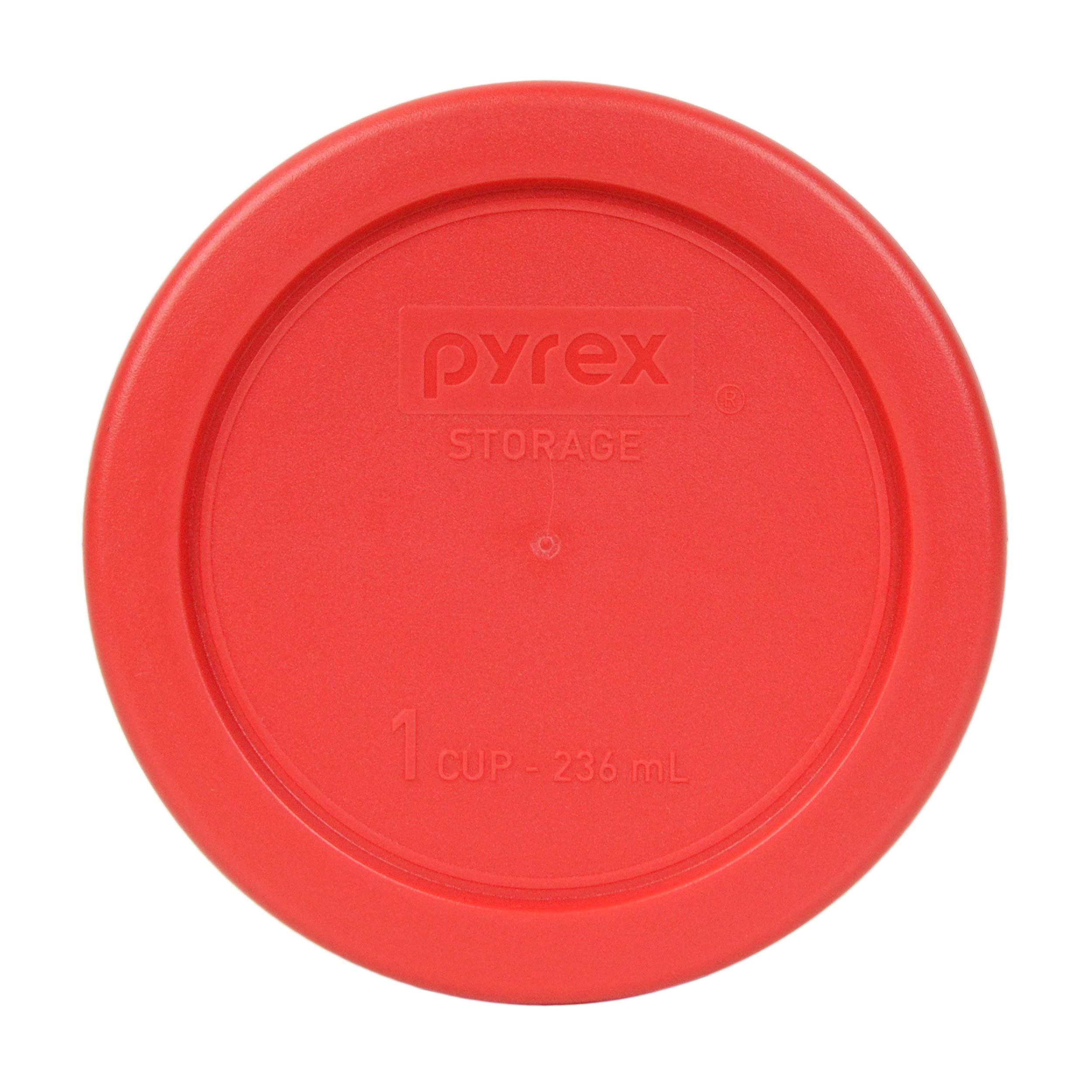 Pyrex 1 Cup, 2 Cup, 3 Cup & 4 Cup Red Replacement Food Storage Lids (Set of 12) - Airtight Kitchen Containers for Meal Prep, Leftovers & Pantry Organization - Made in USA