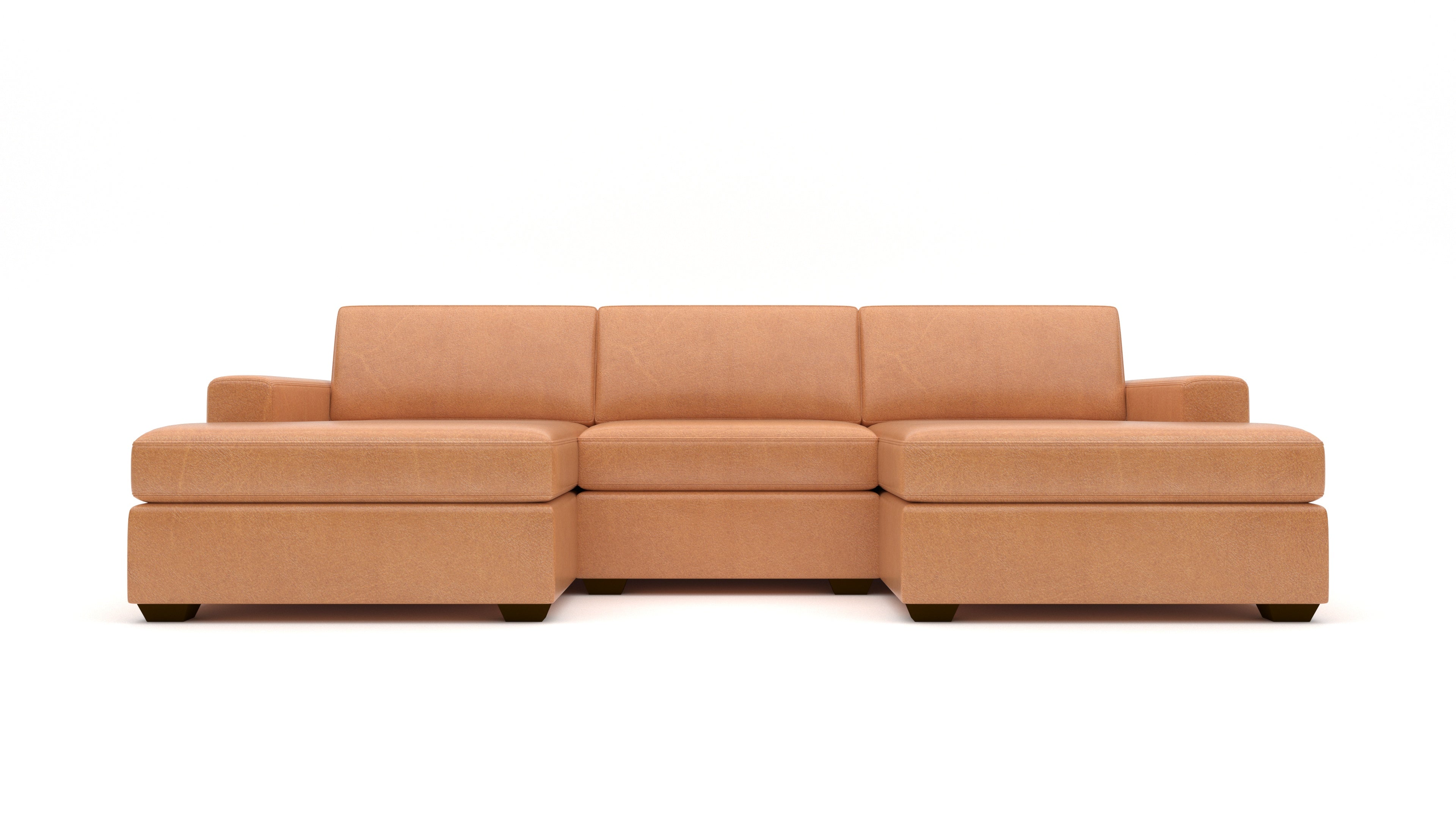 Premium Mesa 122 Genuine Leather Double Chaise with Armless Chair - Modern Living Room Furniture for Relaxation & Stylish Home Decor