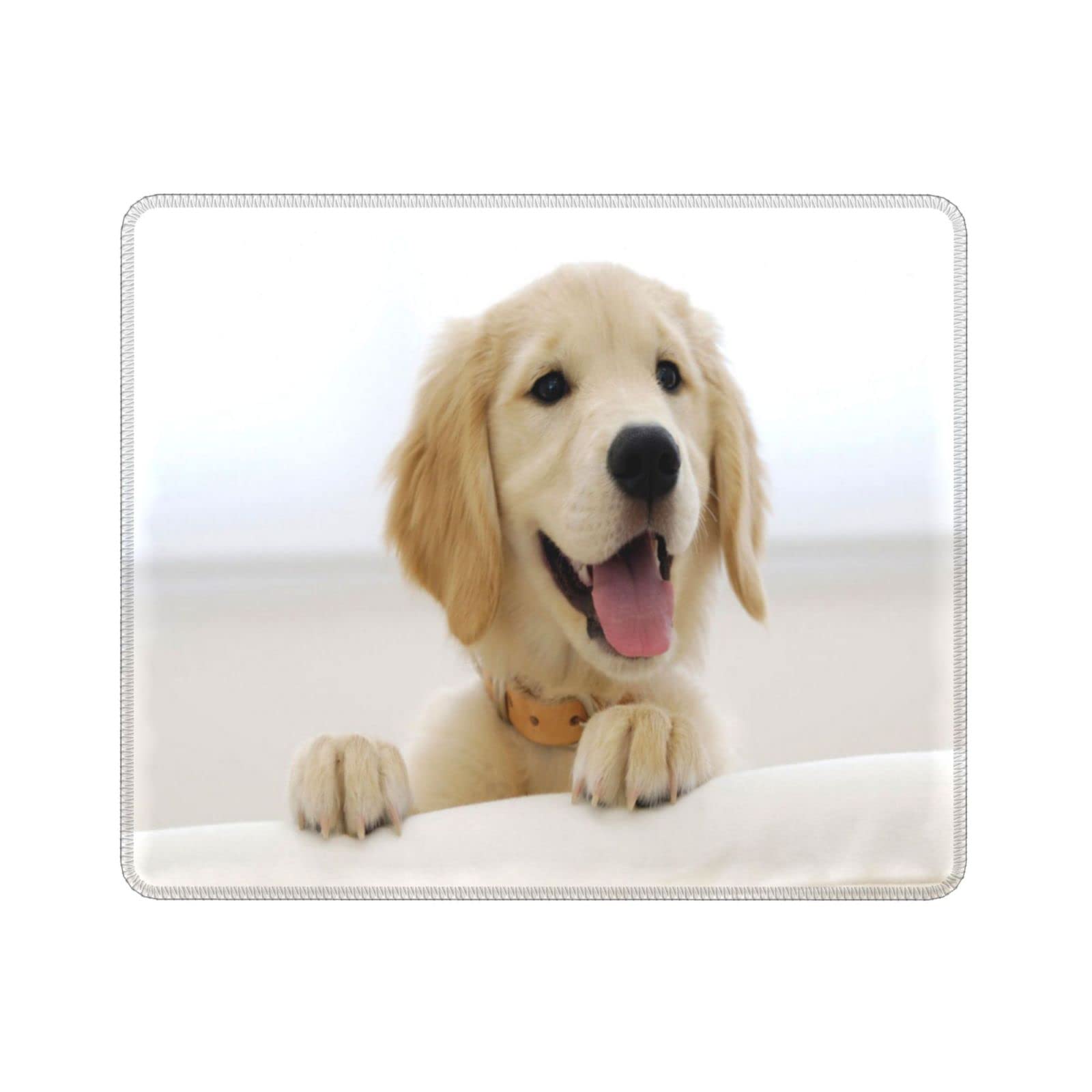 Golden Retriever Puppies Gaming Mouse Pad - Non-Slip Rubber Base with Stitched Edges, Multiple Sizes (Square Mouse Mat) for PC, Laptop, Office & Home Use