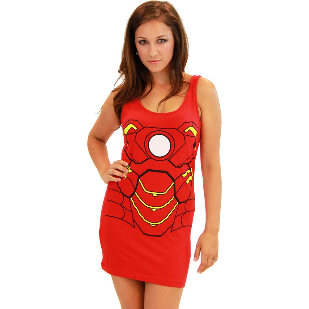 Marvel Comics Iron Man Costume - Adult Superhero Tank Dress for Cosplay, Halloween & Comic Con Parties
