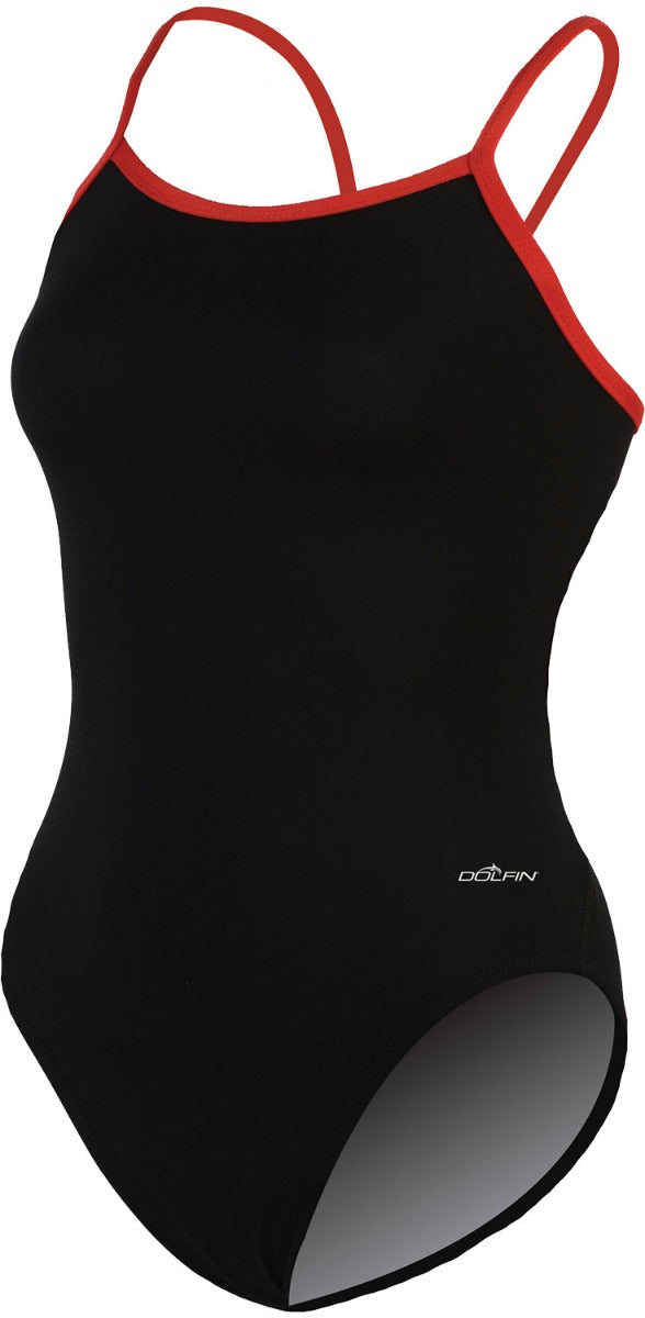 Dolfin Women's Varsity String Back One Piece Swimsuit | Competitive Swimwear for Training & Beach | Perfect for Swim Team Practice, Pool Workouts & Summer Vacations
