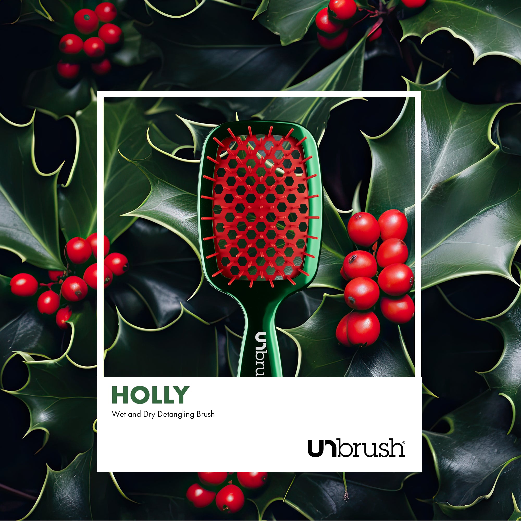 UNbrush Mini Detangling Hair Brush - Chrome Holly | Tangle-Free Styling for Kids & Travel