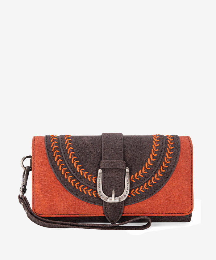 Montana West Women's Leather Buckle Wristlet Wallet - Stylish Crossbody Clutch for Everyday Use, Shopping & Travel
