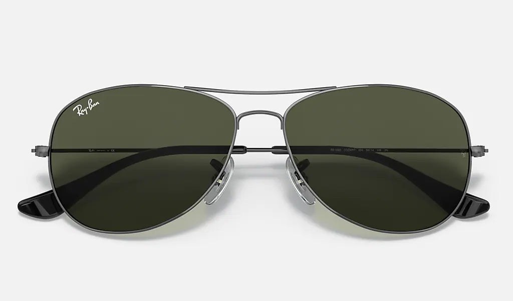 Ray Ban COCKPIT RB3362 004 56mm Gunmetal/Gray Green Polarized Sunglasses for Men - Classic Aviator Style for Driving, Travel & Outdoor Activities