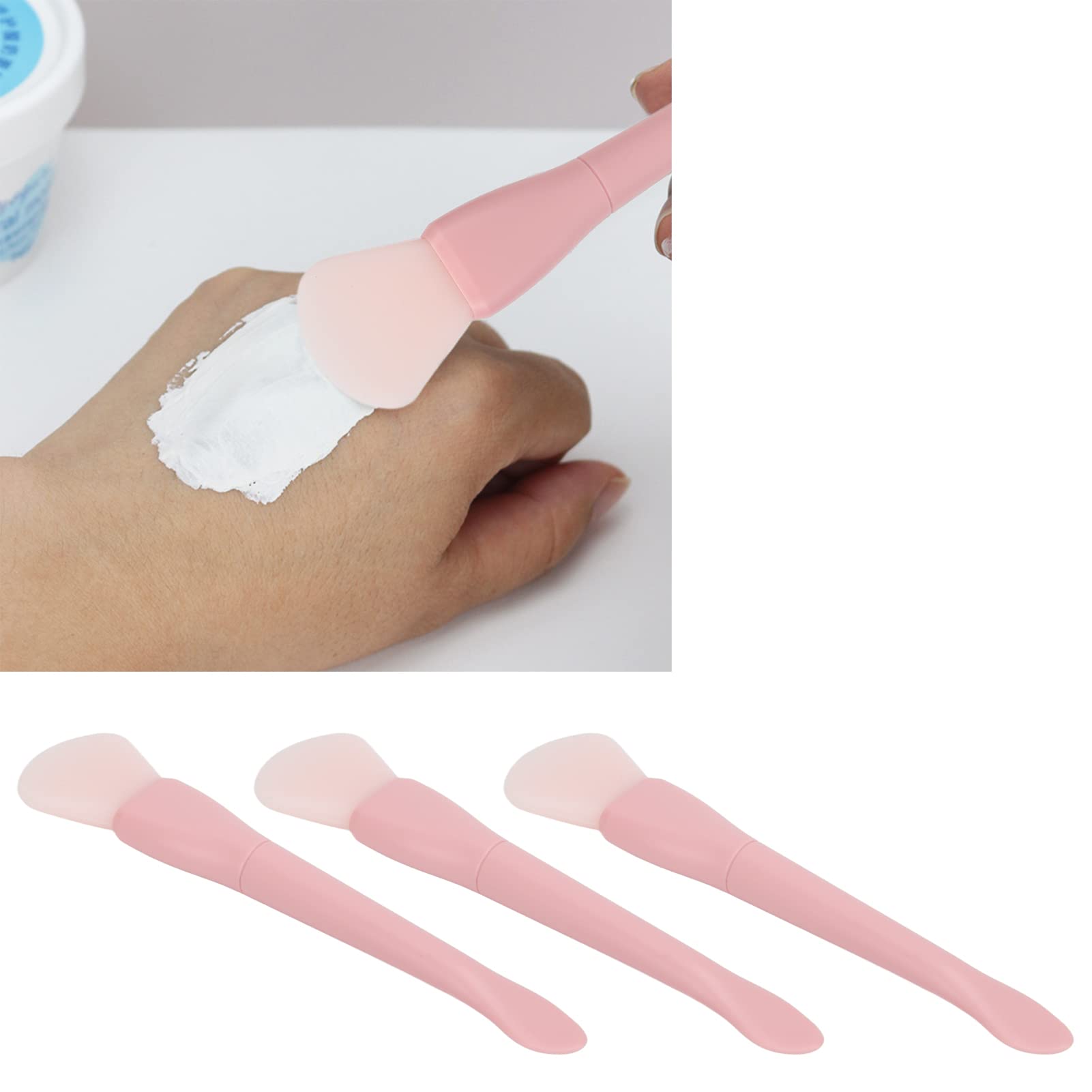 3PCS Double Head Silicone Mask Brush - Soft Flexible DIY Face & Body Cream Applicator Tool for Mud Clay Masks, Lotions & Skincare - Perfect for At-Home Spa, Facial Treatments & Beauty Routines