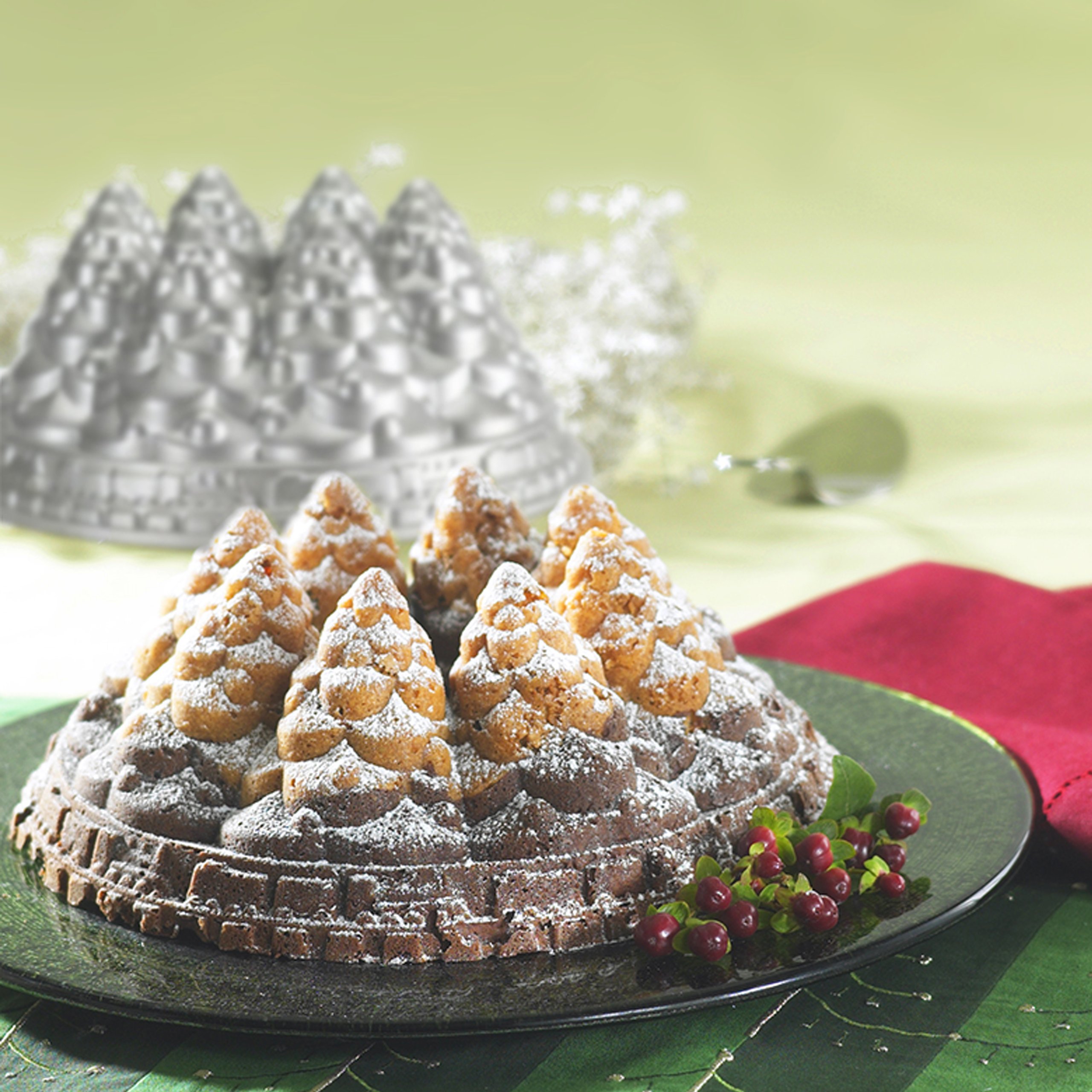 Nordic Ware Holiday Bundt Tree Pan - Nonstick Christmas Tree Cake Mold for Baking, 6-Cup Capacity - Perfect for Holiday Desserts, Christmas Parties & Festive Baking Gifts