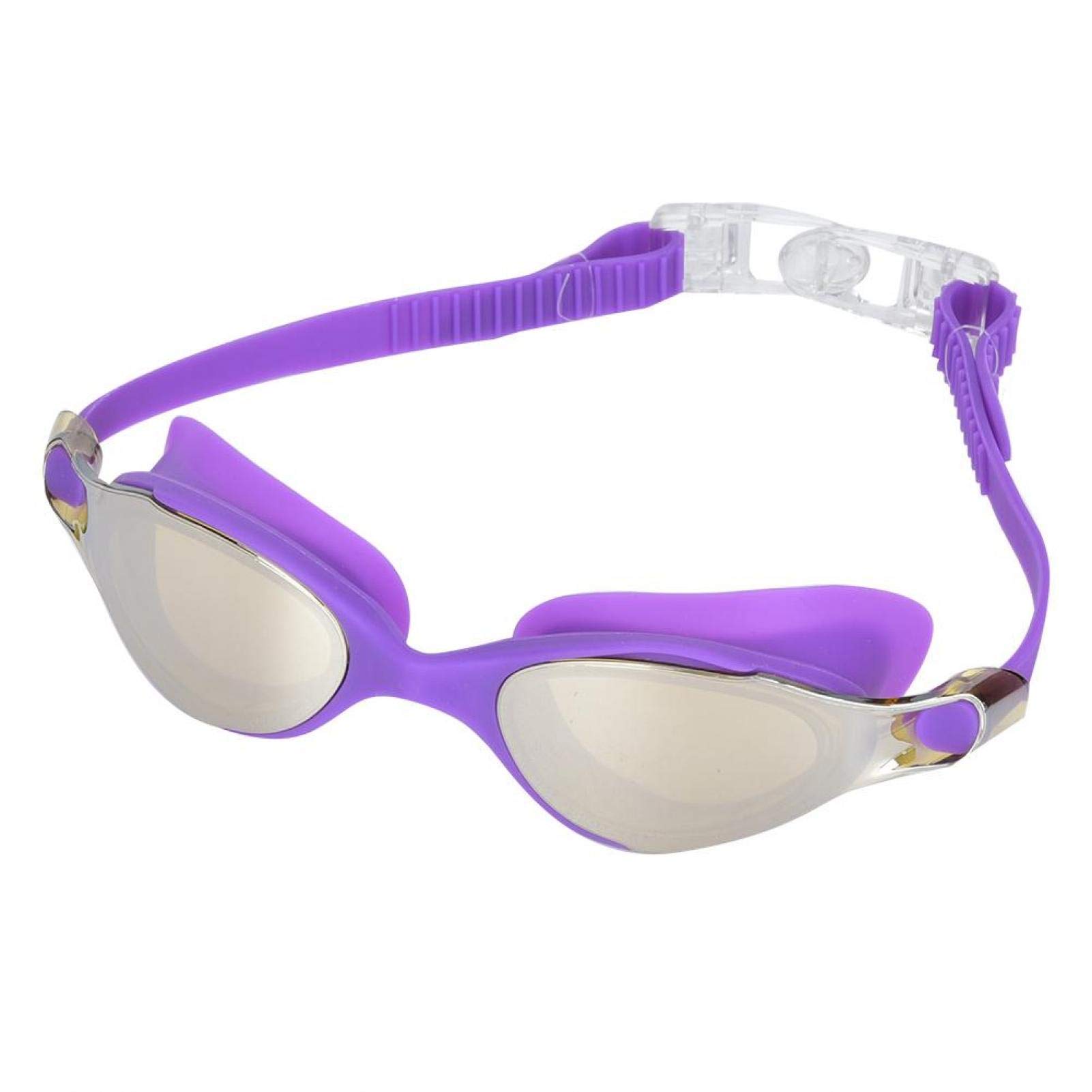 Anti-Fog Electroplated Swimming Goggles for Adults - UV Protection & Leak-Proof Silicone Swim Gear (Purple) - Perfect for Pool, Beach & Competitive Swimming