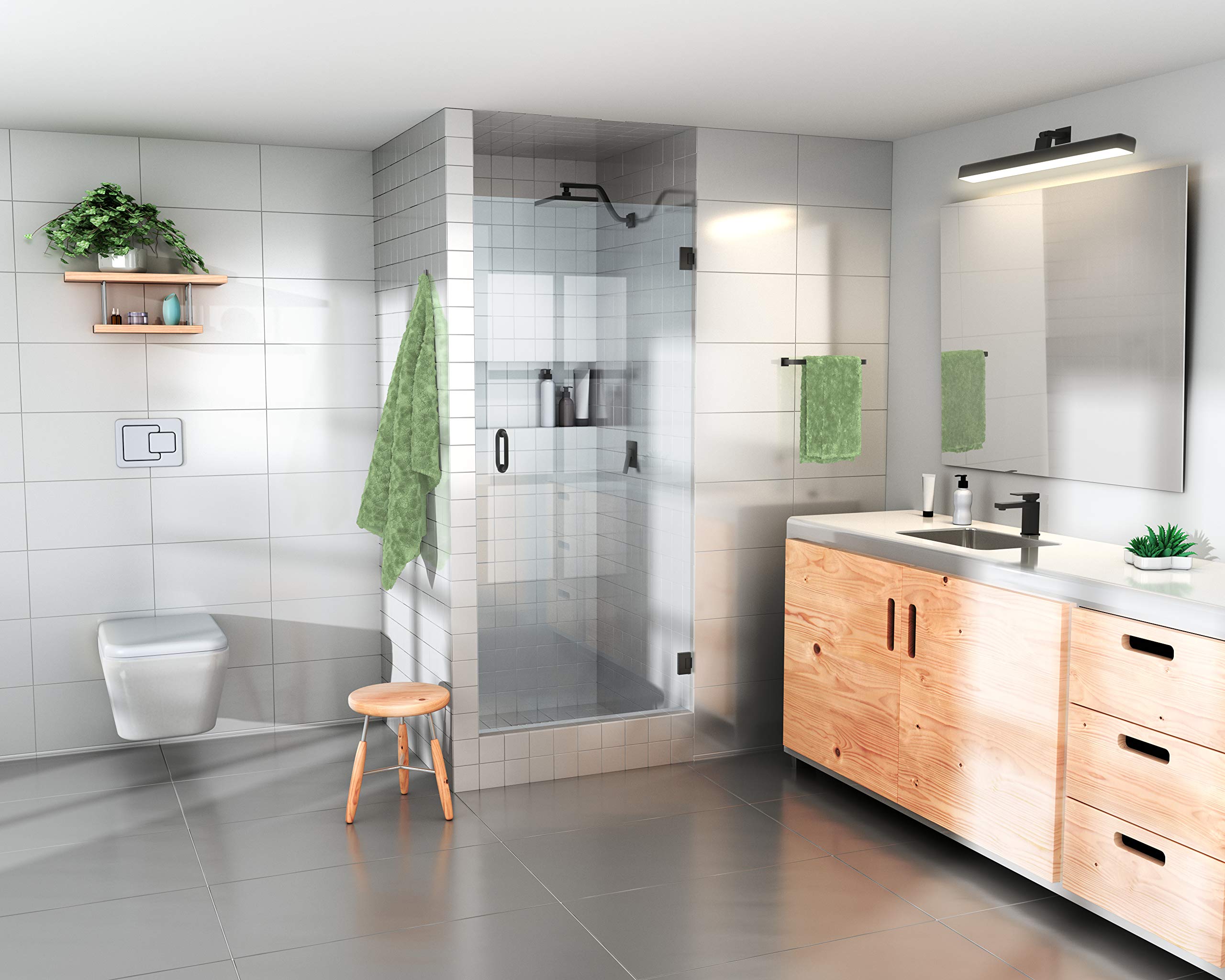 Frameless Shower Door with Enduroshield Glass-Coating - 58