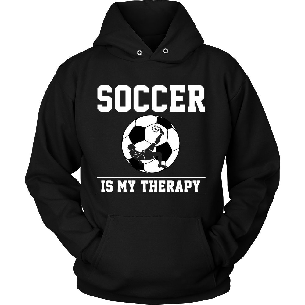 Unisex Soccer Hoodie - 'Soccer Is My Therapy' Sweatshirt Gift for Men & Women | Perfect for Training, Games & Casual Wear