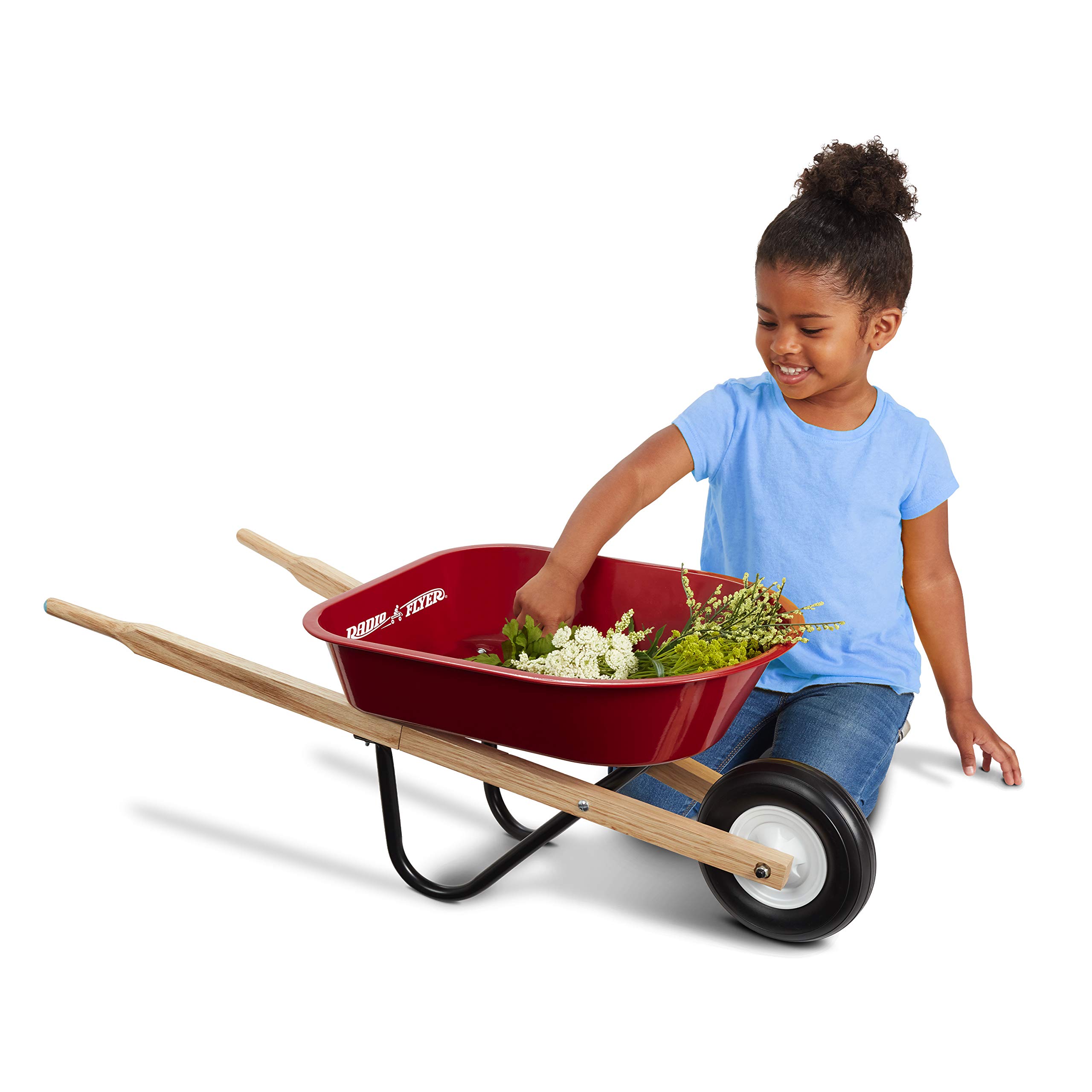 Radio Flyer Kid's Wheelbarrow - Red Toy Wheelbarrow for Children | Outdoor Gardening Pretend Play & Yard Work Toy for Toddlers