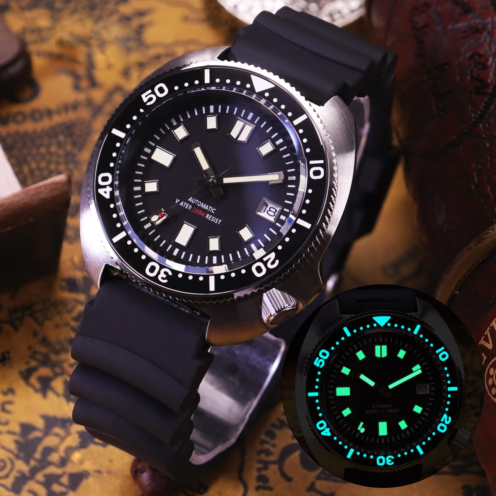 ADDIESDIVE Men's Automatic Diving Watch H8 - Stainless Steel Mechanical Wristwatch with NH35A Movement, Clean Dial & Synthetic Sapphire Crystal - Perfect for Scuba Diving, Swimming and Outdoor Water Sports