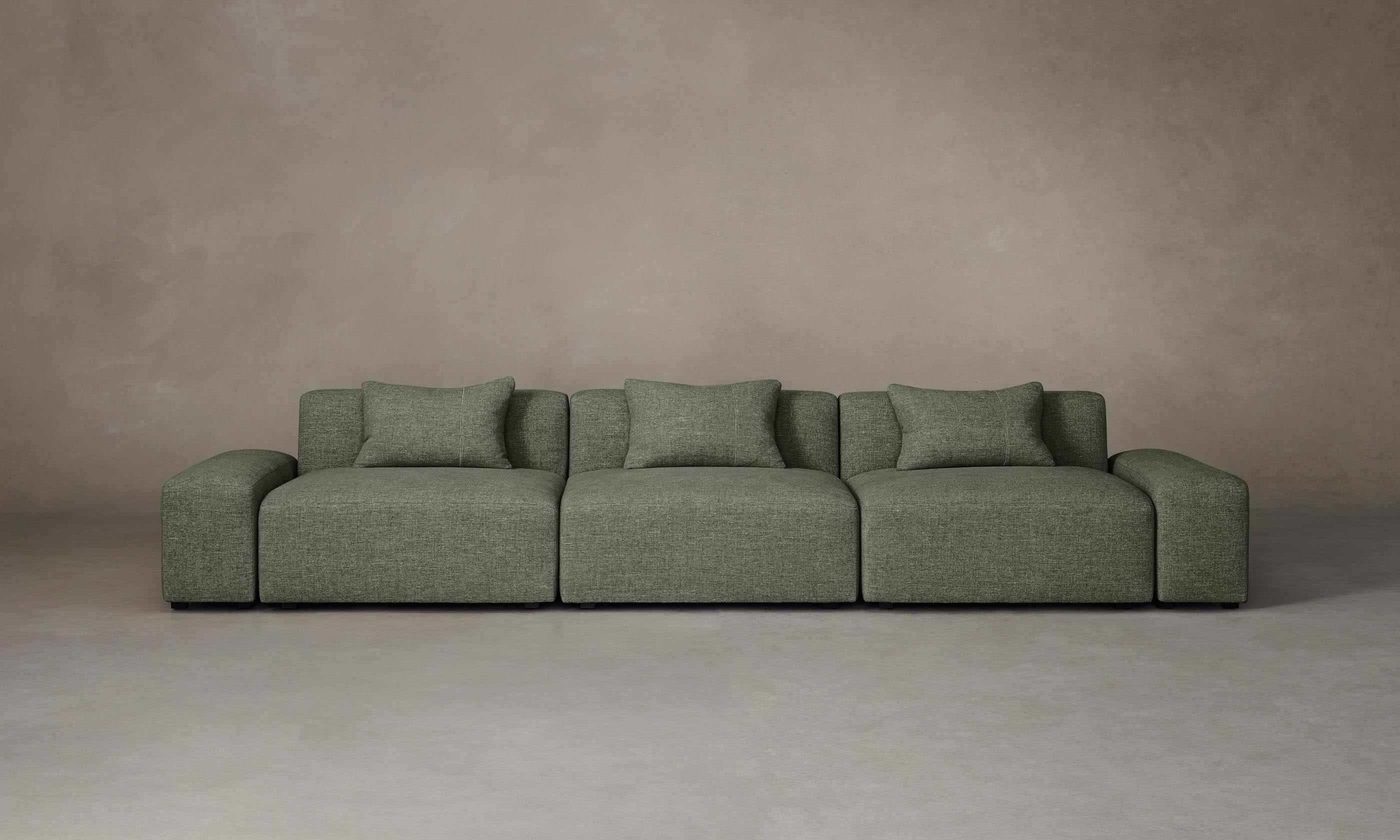 The Breuer Modular Sofa - Heritage Belgian Linen in Thyme | Modern Sectional Couch for Living Room, Lounge & Office | Durable & Stylish Home Furniture