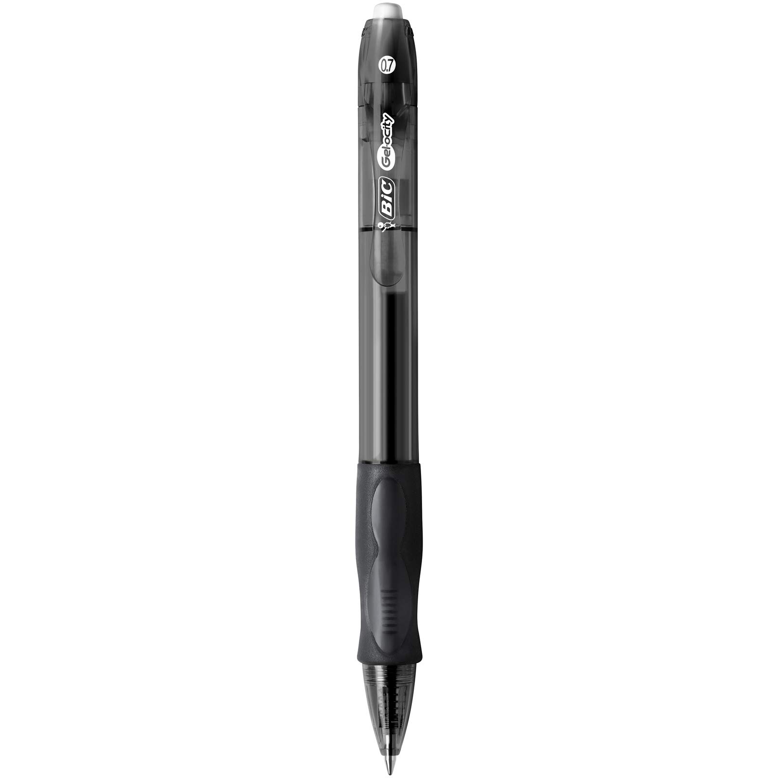 Bic Gel-ocity Original Gel Pens - 12 Pack Black Medium Point (0.7mm) - Soft Grip Comfort & Smooth Writing for Office, School & Note Taking