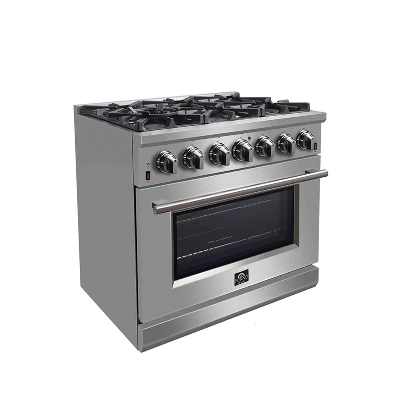 FORNO Massimo 36 Inch Freestanding Gas Range - Stainless Steel FFSGS6239 36