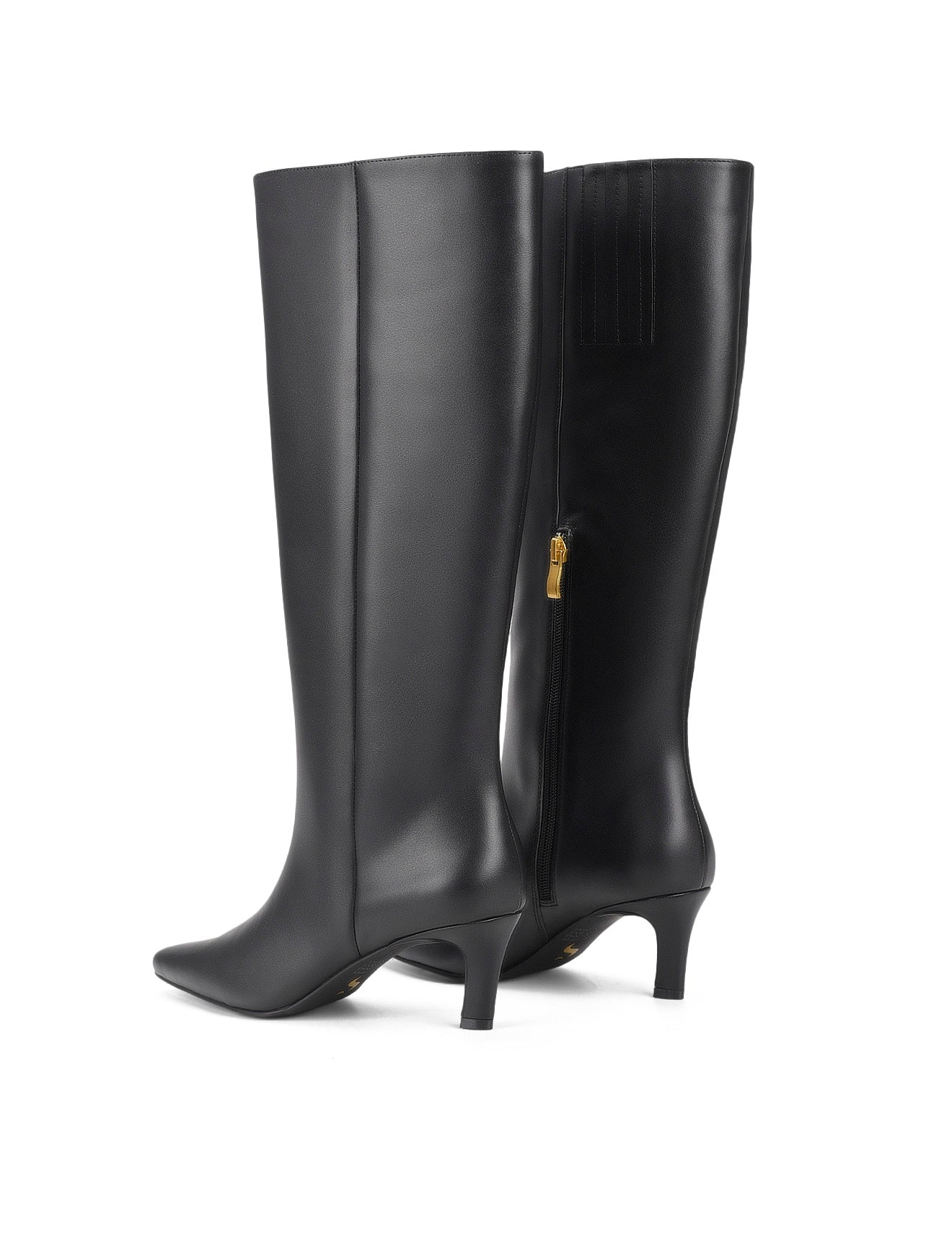 Blake Chisel Toe Long Boots - Genuine Black Leather Women's Ankle Boots for Office, Party & Winter Fashion