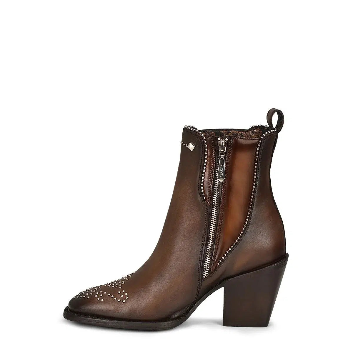 Cuadra Brown Fashion Cowboy Cowhide Leather Ankle Boots for Women - Western Style Booties for Casual Outfits & Country Events