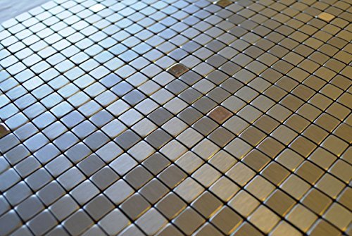 Premium Aluminum Mosaic Peel & Stick Tile - Kitchen Backsplash & Accent Wall Decor - Silver Spoon Design - Easy DIY Installation for Home Renovation - Perfect for Bathroom, Fireplace, and Commercial Spaces