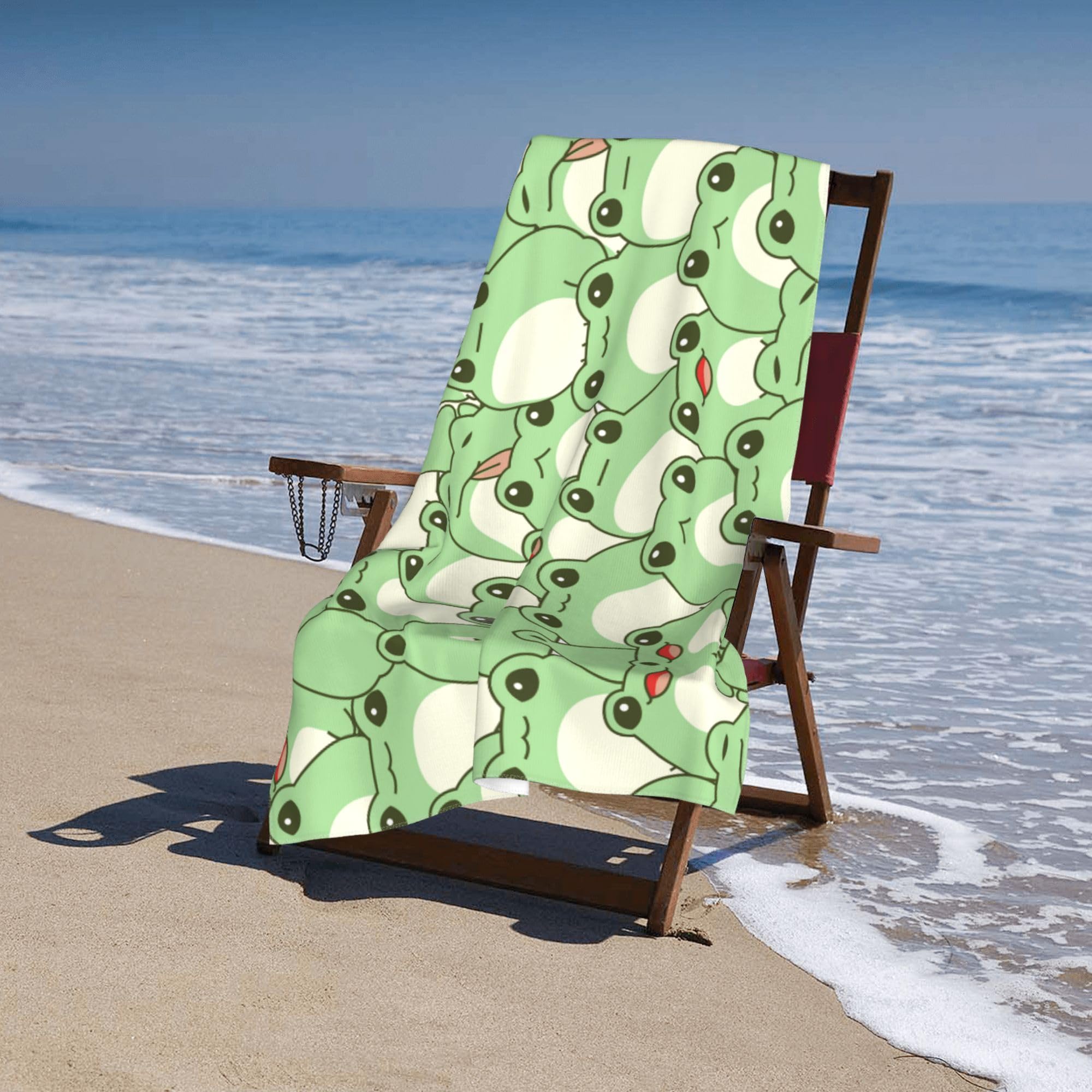 Cute Frog Hand Towels - Soft & Highly Absorbent Polyester Cotton Bath Towels for Home, Hotel & Spa | Quick Drying & Skin-Friendly | Perfect for Bathroom, Kitchen & Guest Use