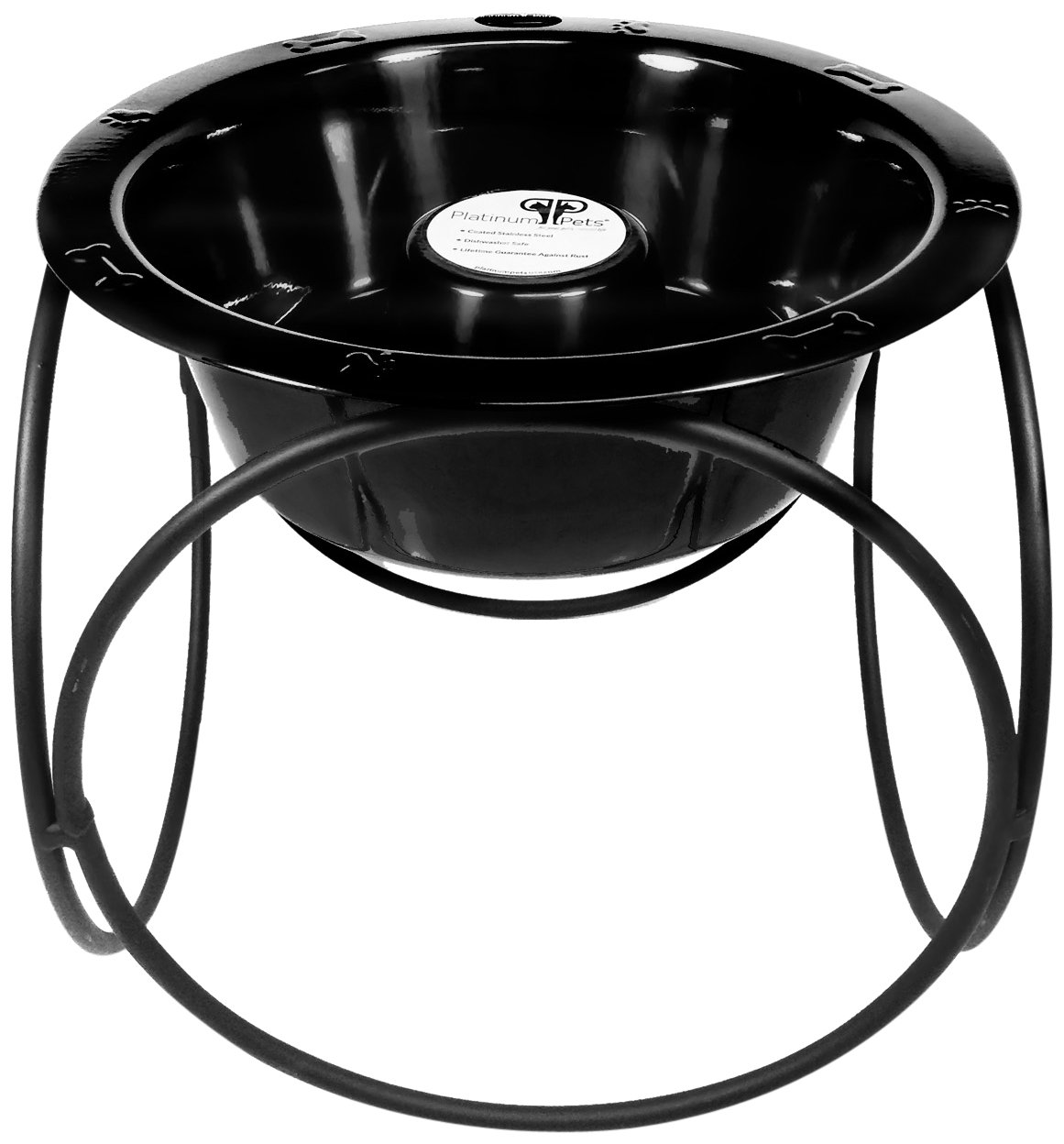 Platinum Pets Slow Feeder Dog Bowl - Stainless Steel Anti-Gulping Dish for Small & Large Dogs - Midnight Black - Perfect for Mealtime Training & Portion Control