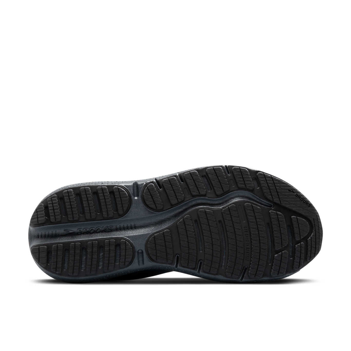 Brooks Ghost Max 2 (2E Width) Running Shoes for Men - Ebony/Blue Sapphire - Cushioned Support for Long Distance Running & Marathon Training