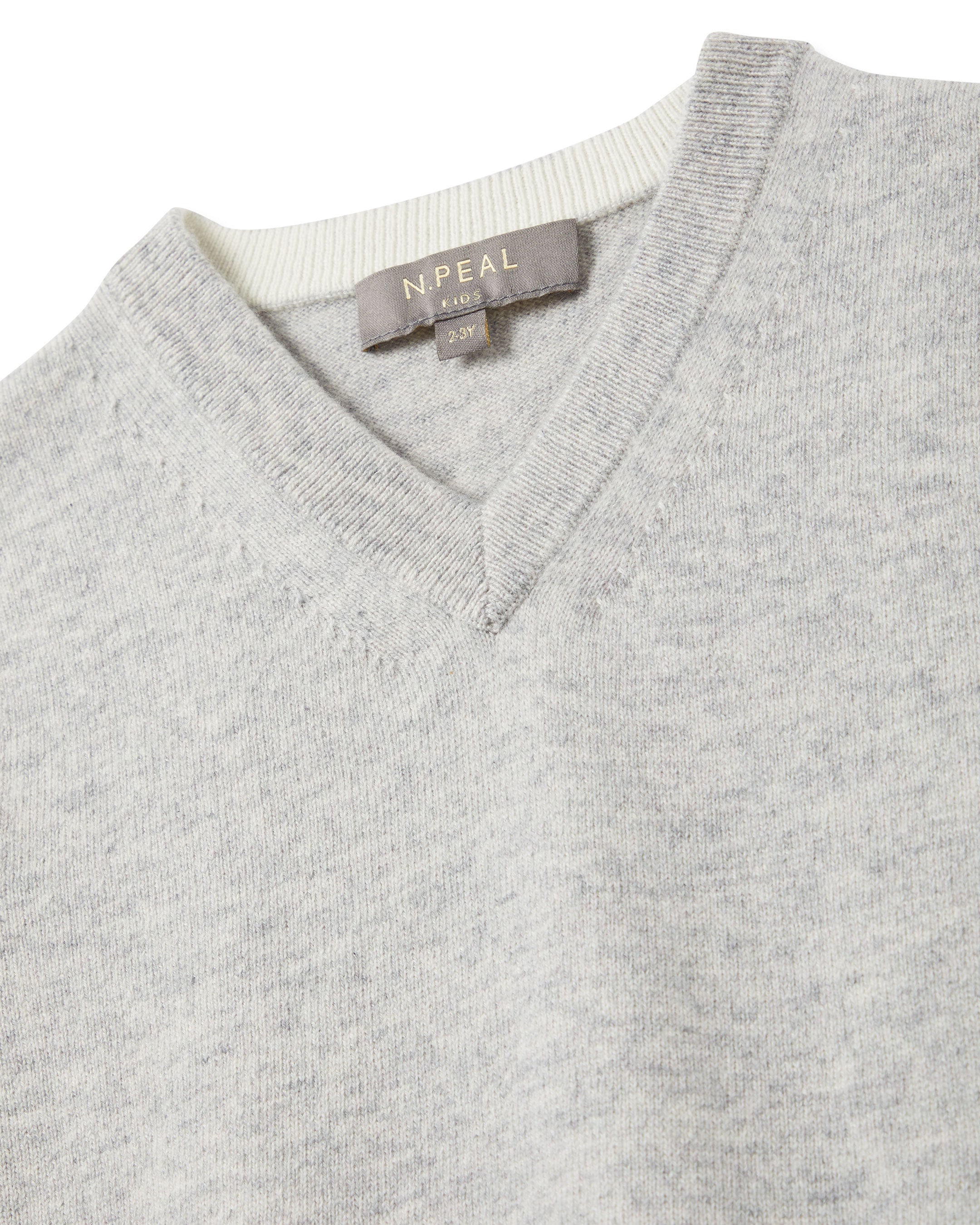 Premium Boys Cashmere Slipover Sweater - Soft Fumo Grey V-Neck Pullover for Kids | School, Party & Winter Wear