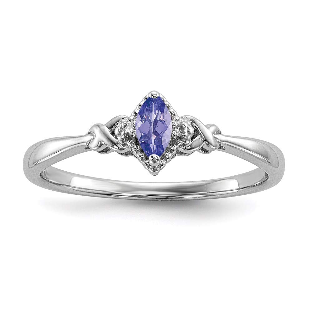 Ryan Jonathan Sterling Silver Diamond & Tanzanite Ring for Women - Elegant Fine Jewelry for Engagement, Anniversary & Special Occasions