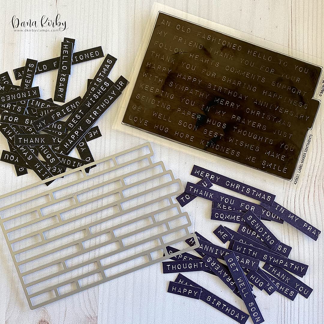 Waffle Flower Label Maker Sentiments Matching Die - DIY Scrapbooking & Cardmaking Stamps for Handmade Greeting Cards & Craft Projects