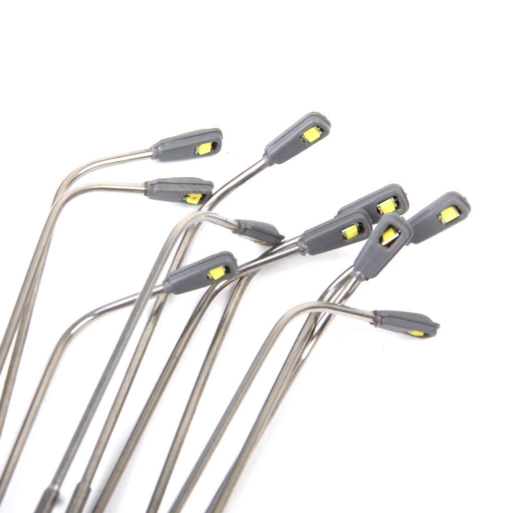 10 Pieces Single Head LED Street Lights for Model Railway Train - Miniature Landscape Lighting for Diorama, Village Scenes & Train Layouts