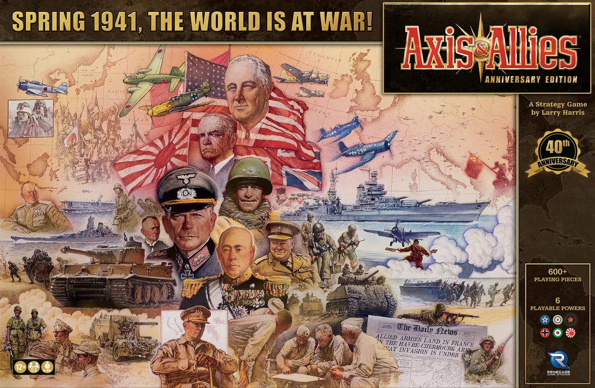 Axis and Allies Anniversary Edition - Classic World War II Strategy Board Game for Adults & Teens | Perfect for Game Nights, Family Gatherings & Strategy Enthusiasts